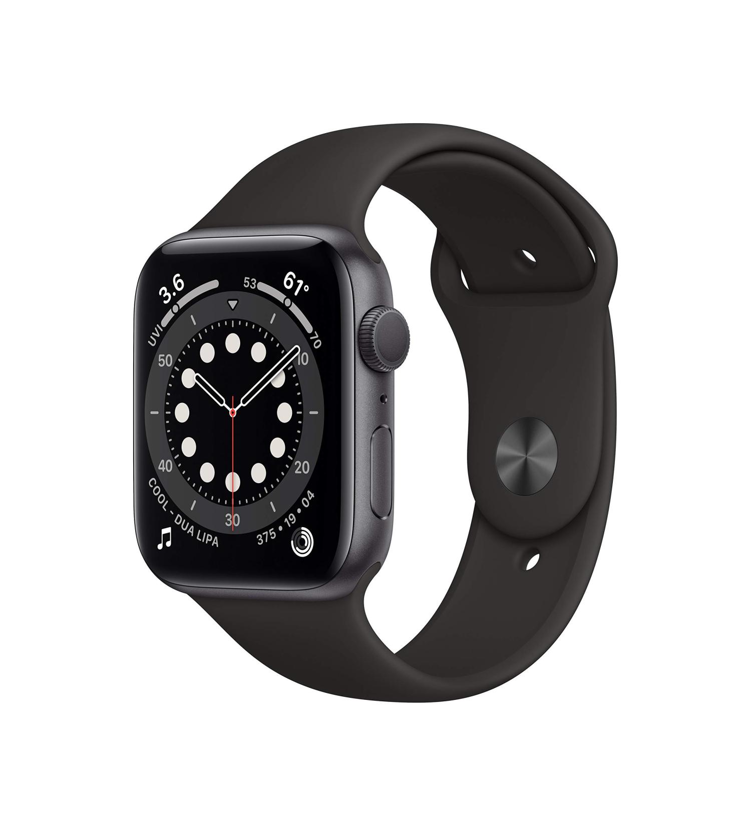 Apple Watch Series 6 (GPS 44mm) - Space Gray Aluminum Case with Black Sport Band | Renewed - Buy Online on GoSupps.com
