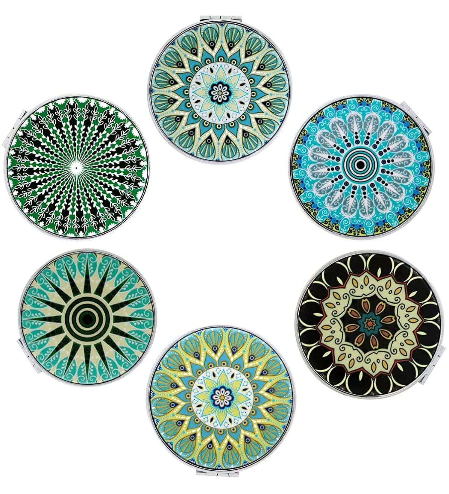 Beaufy 6-Pack Magnification Compact Mirrors for Women Travel-Friendly Stylish Pink Handheld Makeup Mirrors Perfect Party & Birthday Gifts - Buy Online on GoSupps.com