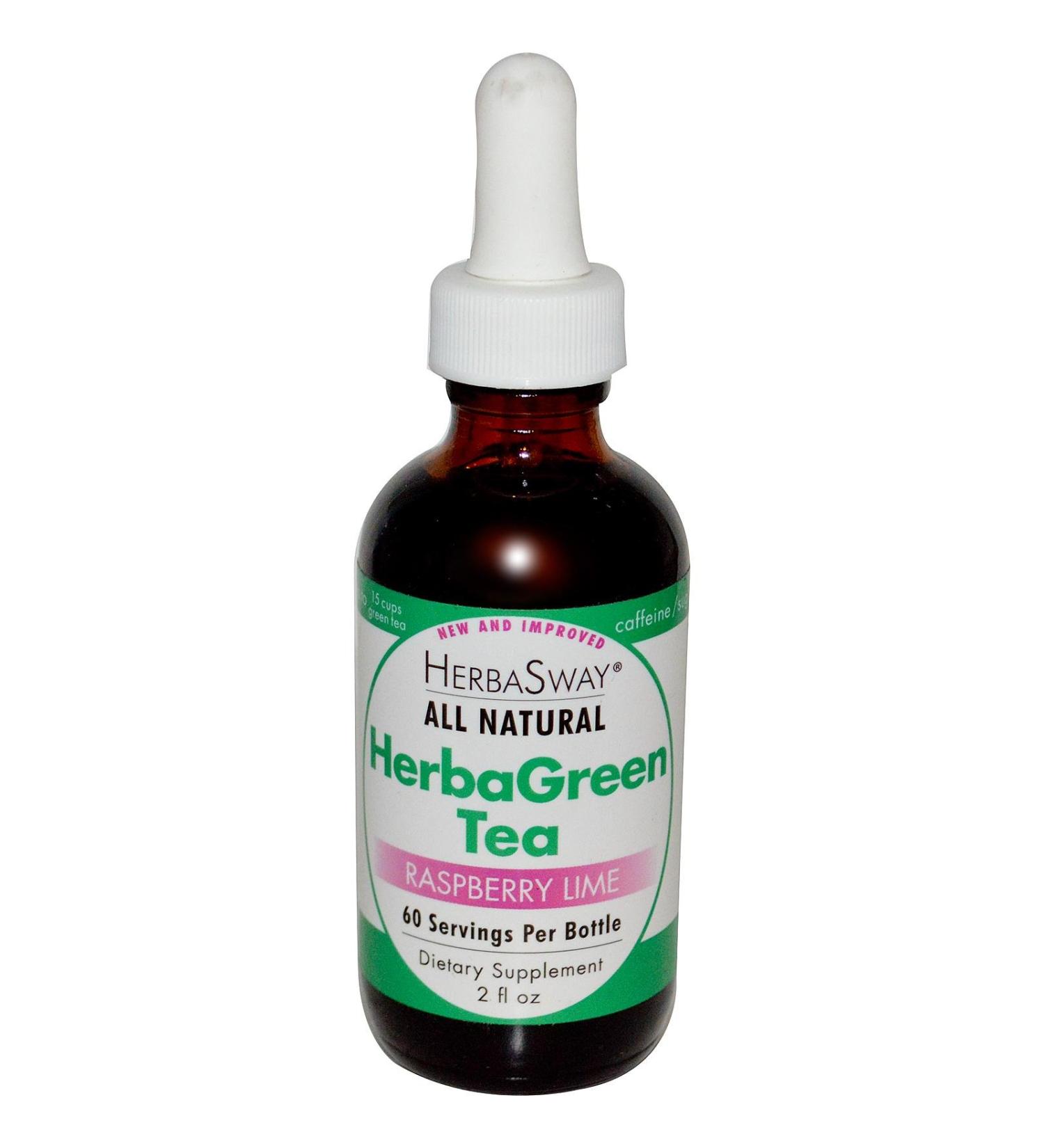 Herbasway HerbaGreen Tea Caffeine Free Raspberry Lime 2 oz