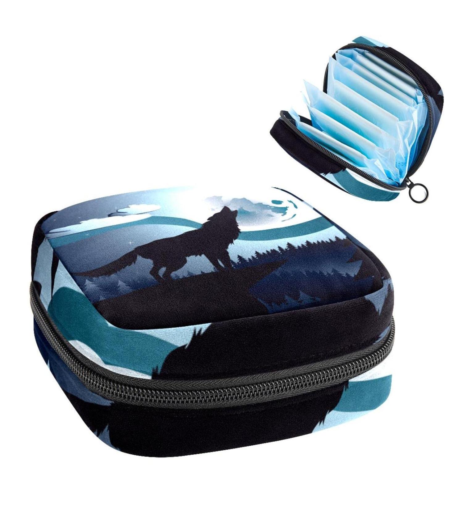 Women's Portable Period Kit - Wolf Howls on Moon Storage Bag | Stillpad Holder - Buy Online on GoSupps.com