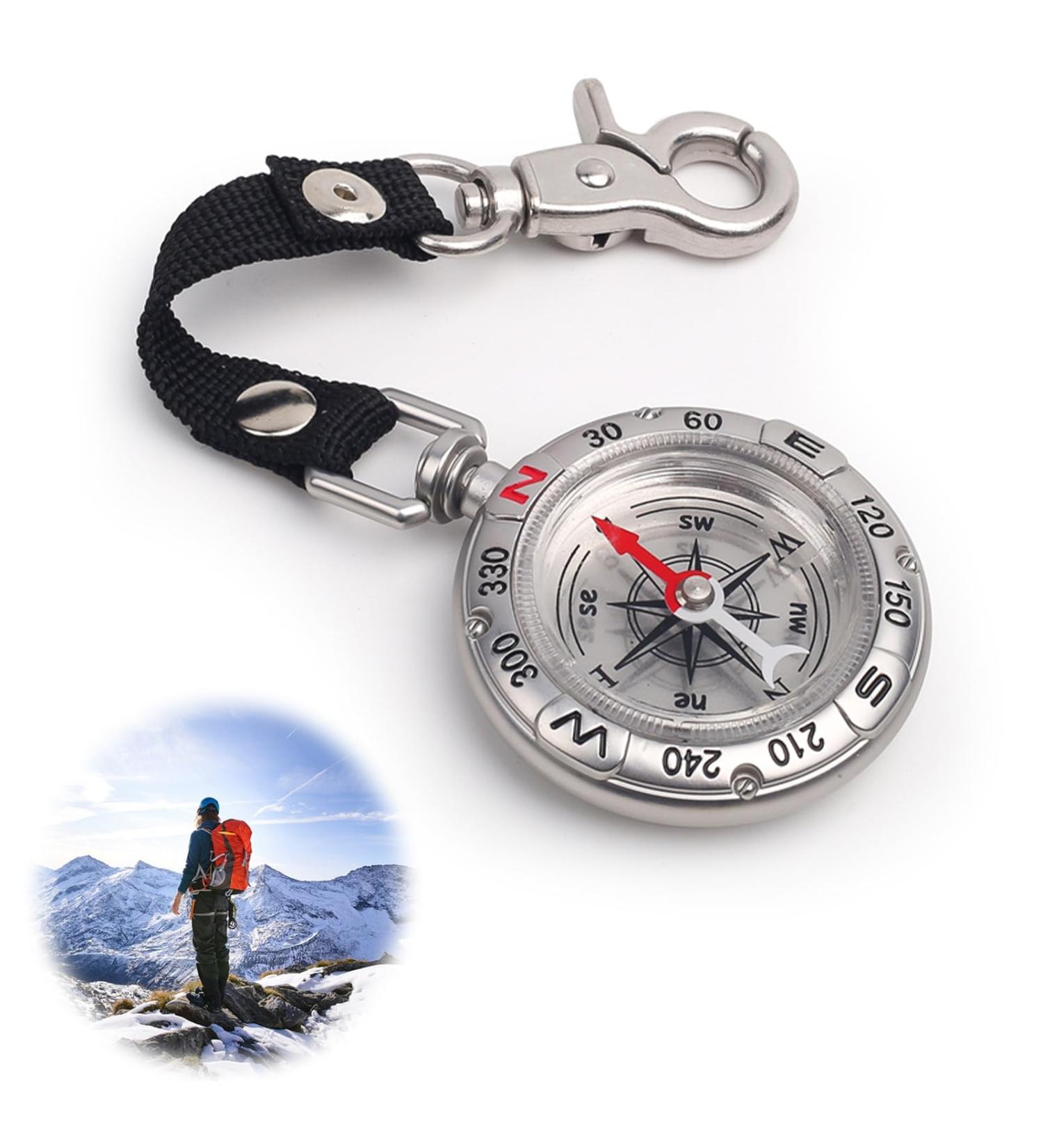 Portable Waterproof Compass Keychain - Vintage Mini Key Trailer for Outdoor Navigation - Buy Online on GoSupps.com