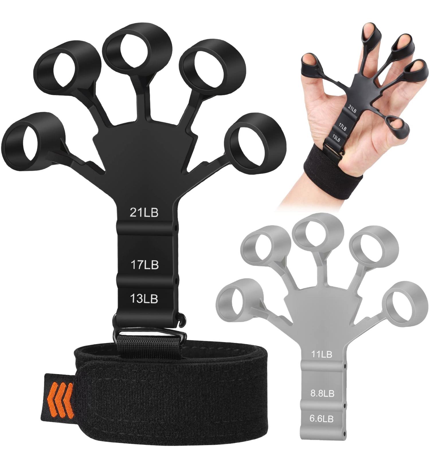 Adjustable Hand Grip Strengthener & Finger Exerciser for Therapy, Rock Climbing & Pain Relief - Arthritis & Carpal Tunnel Support - Buy Online on GoSupps.com