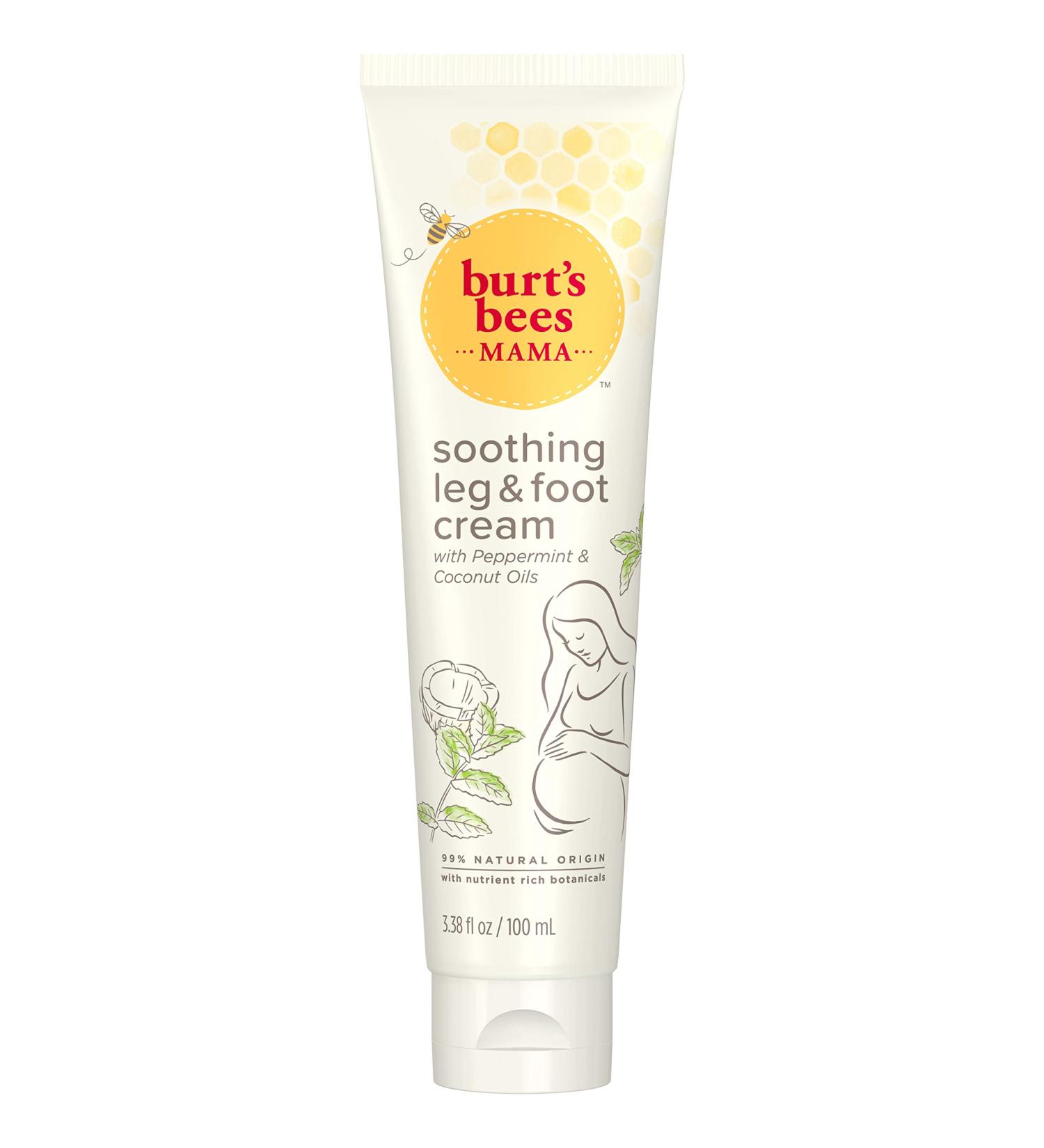 Burt's Bees Mama Bee Leg and Foot Creme 3.38oz | Soothing Relief for Pregnancy Swelling and Discomfort - Buy Online on GoSupps.com