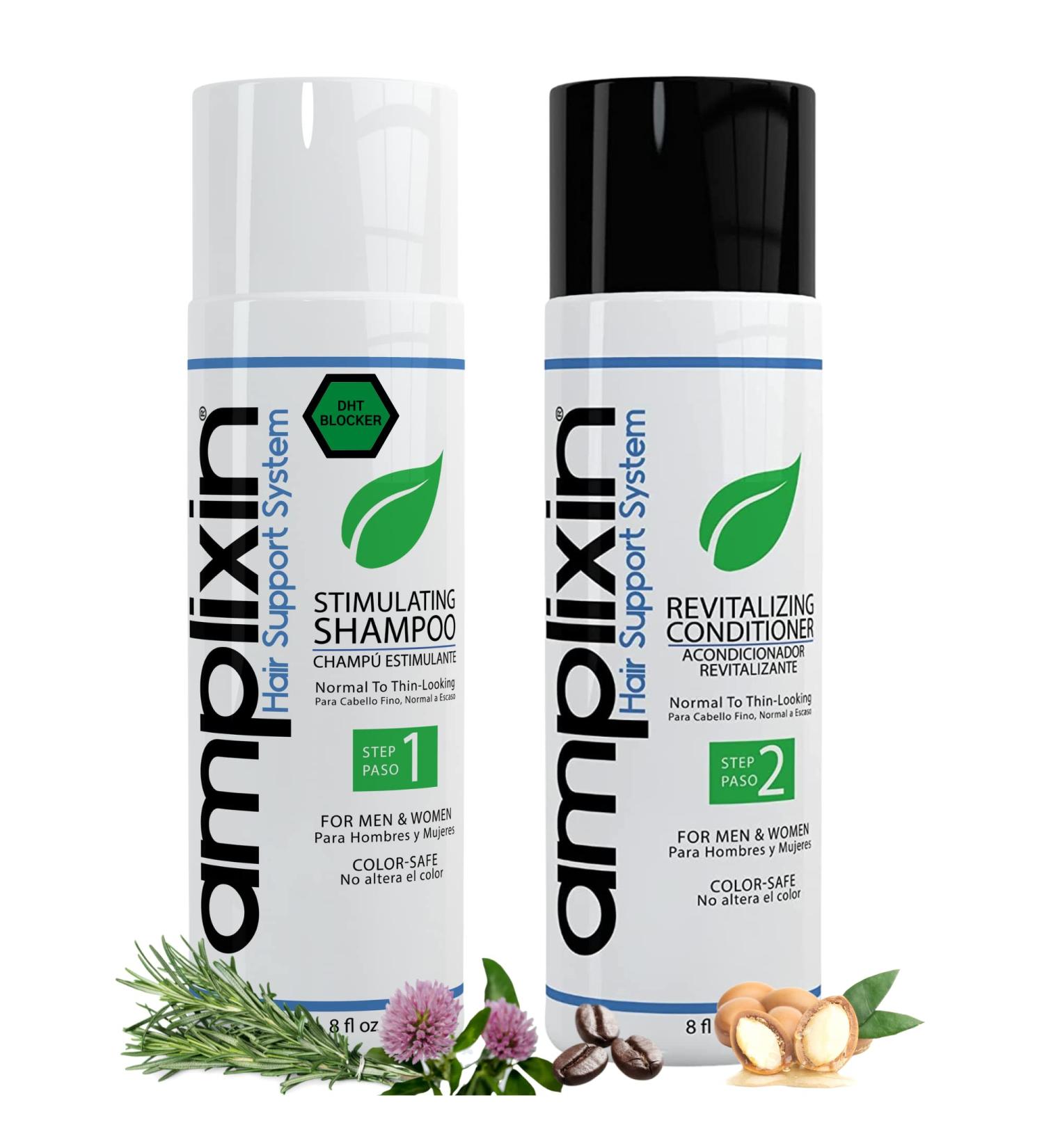DHT Blocker Hair Growth Shampoo & Conditioner Set for Men & Women | Clinically Proven Treatment | Color Safe, Paraben & Sulfate Free | By Amplixin - Buy Online on GoSupps.com