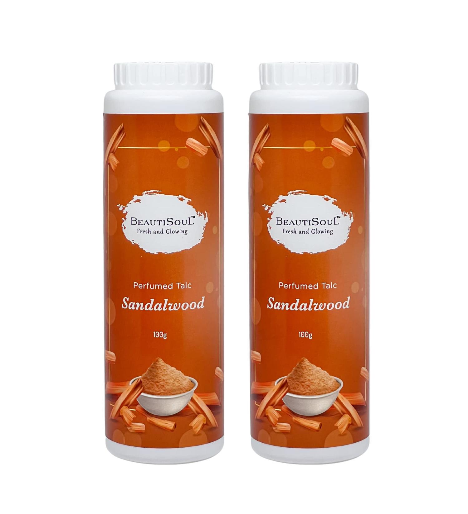 Sandalwood Perfumed Talc for Men & Women | Niacinamide Infused Soft Texture | Summer Combo 100g + 100g - Best Talc for Daily Use - Buy Online on GoSupps.com