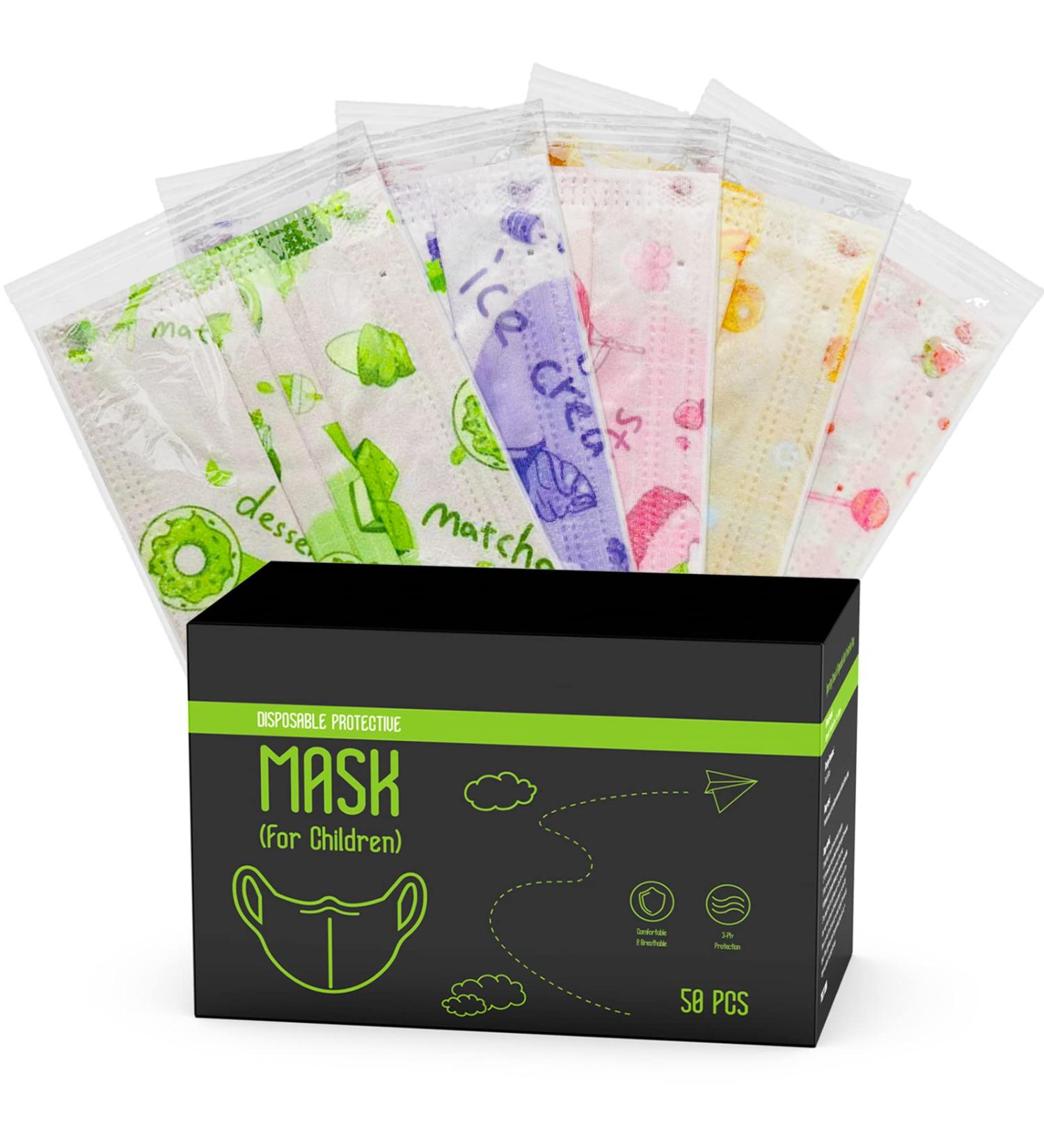 Purchase Hyegiir Colorful Disposable Face Masks for Daily Protection Against Air Pollution & Dust - Pack of 50 | International Shipping Available - Buy Online on GoSupps.com