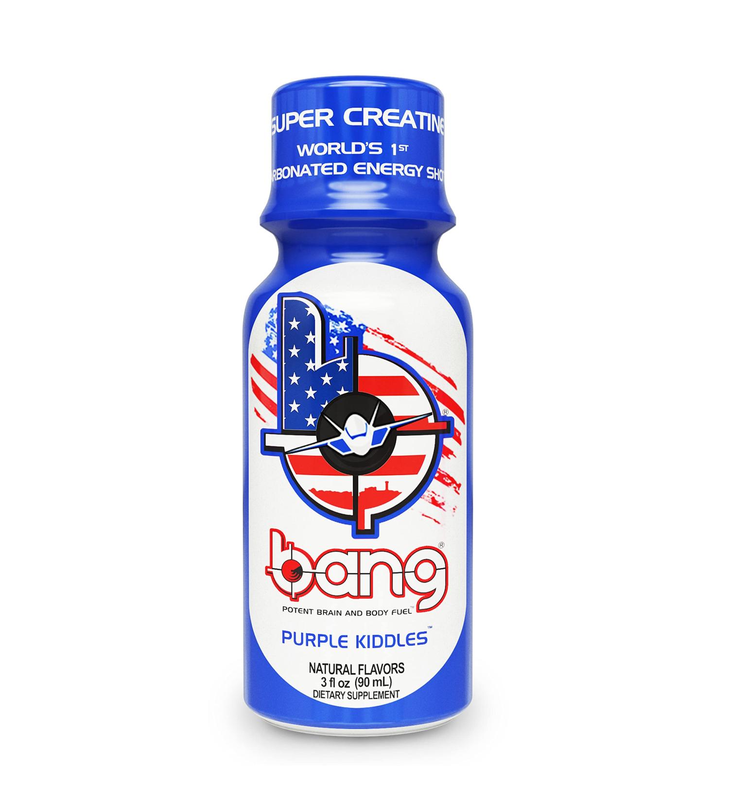 Bang Energy Military Shots Purple Kiddles(TM) 3 Fl Oz - Pack of 12 | Carbonated Energy Shot with Super Creatine - Buy Online on GoSupps.com