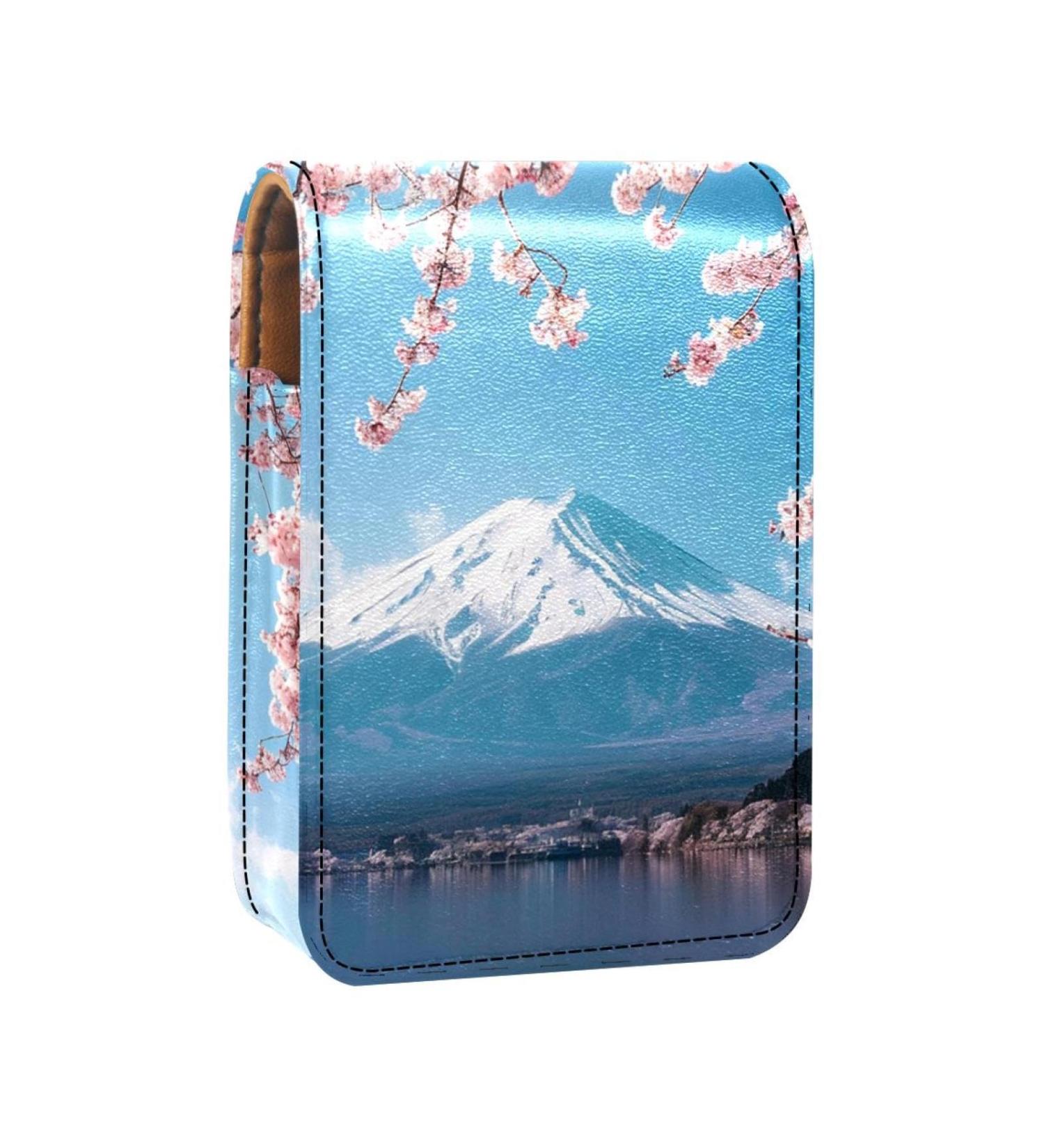 Travel Lipstick Organizer Case | Portable Makeup Bag with Mirror | Cherry Blossoms Design - Perfect for International Shipping - Buy Online on GoSupps.com