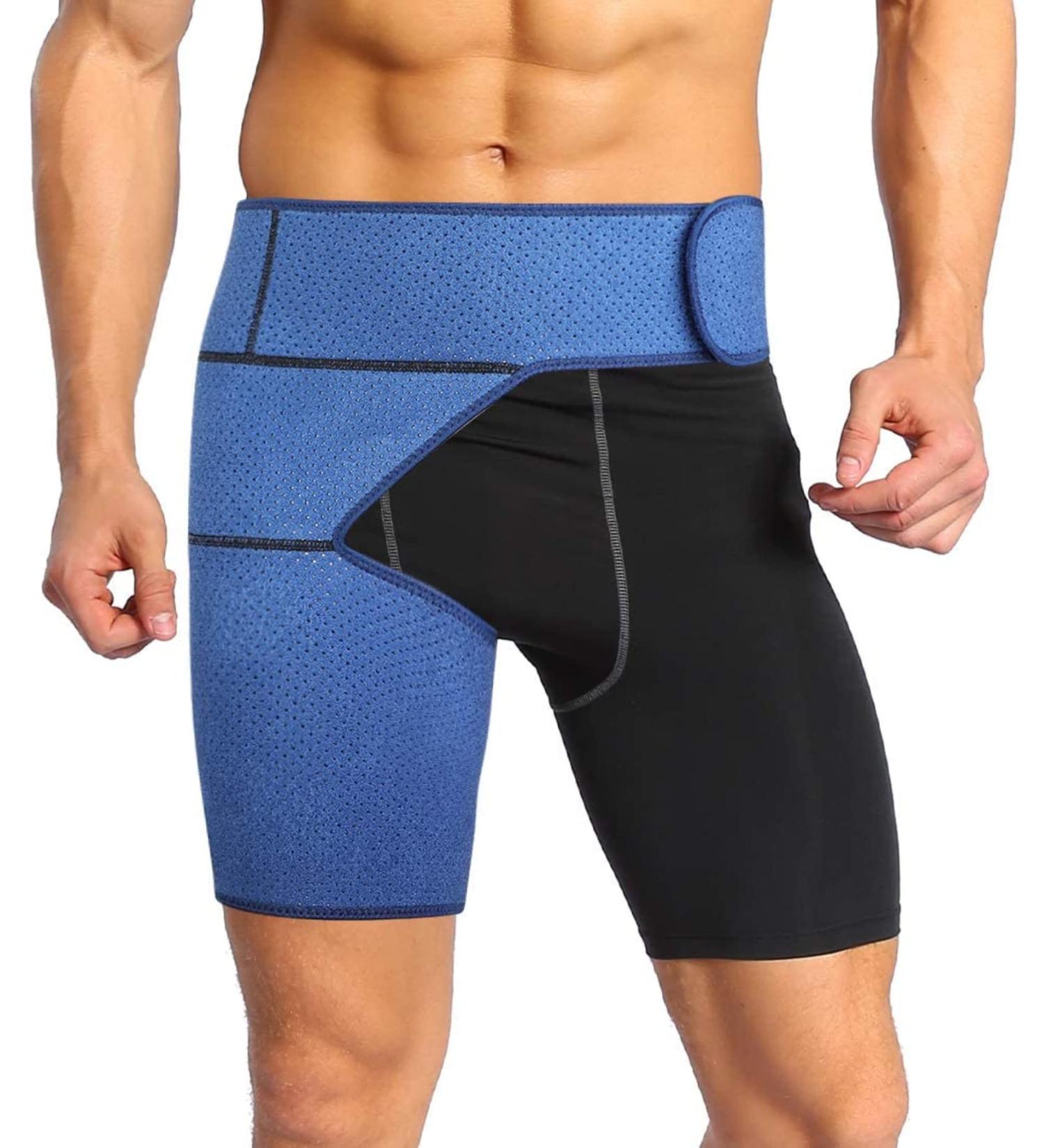 Thigh Bandage Compression Support | Adjustable Neoprene Hip & Sciatic Nerve Relief - Non-Slip Strap for Maximum Comfort - Buy Online on GoSupps.com
