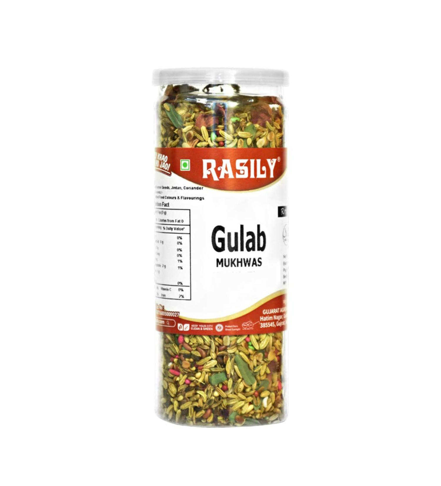 Rasily Gulab Mukhwas Mouth Freshener 220 gram (Gulab Mukhwas Pack of 1)_Packing May Vary