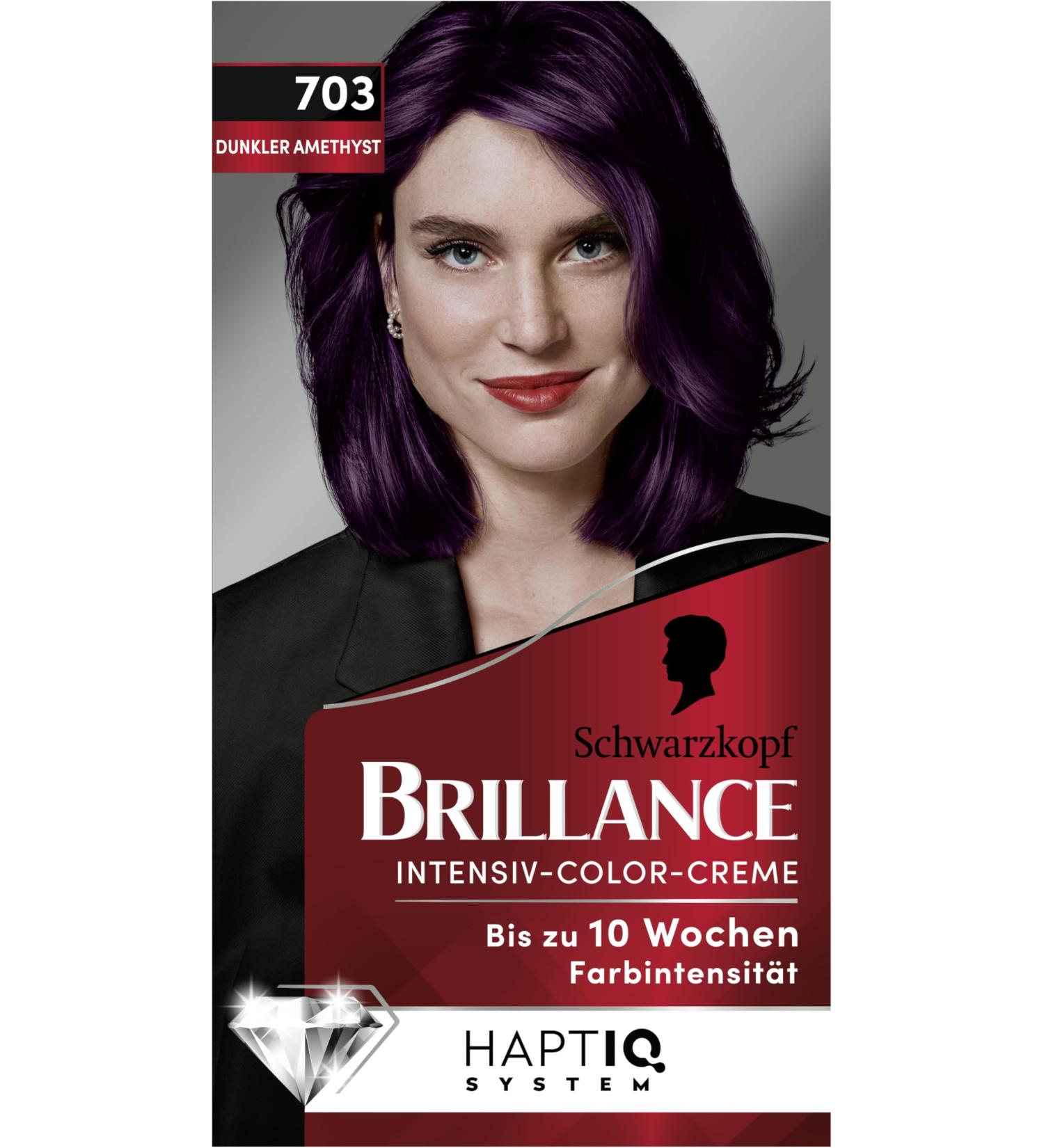 Brillance Brillance Intense Color Cream 703 Dark Amethyst (160ml) Permanent Color with Diamond Shine & Conditioner for 10 Weeks of Color Intensity - Buy Online on GoSupps.com
