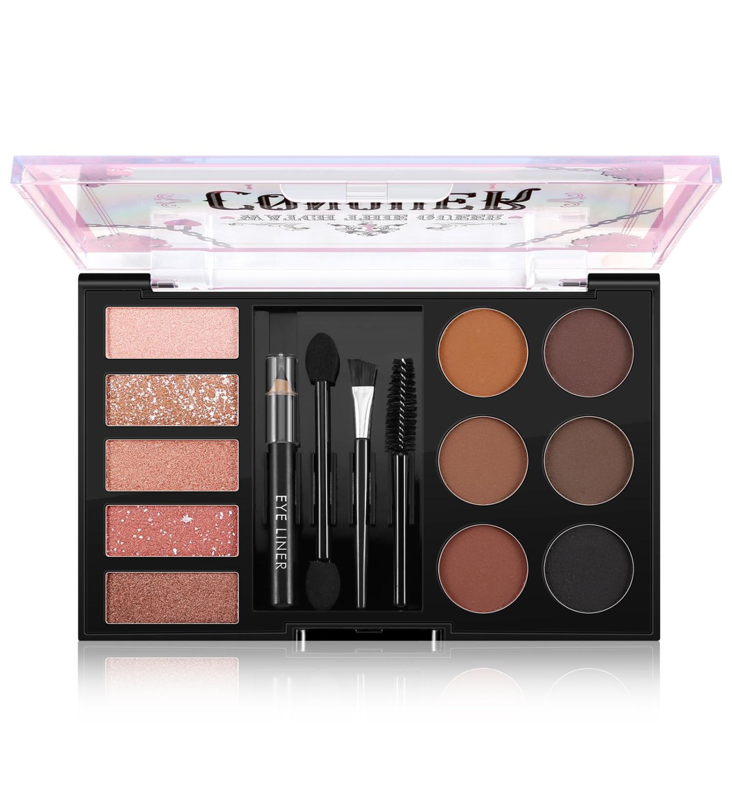 Buy Boobeen Eyebrow Powder Palette Set - 6 Colors Brow Powder 5 Shimmer Eyeshadows Eyeliner Pencil & Brushes for Perfect Eye Definition | International Shipping - Buy Online on GoSupps.com