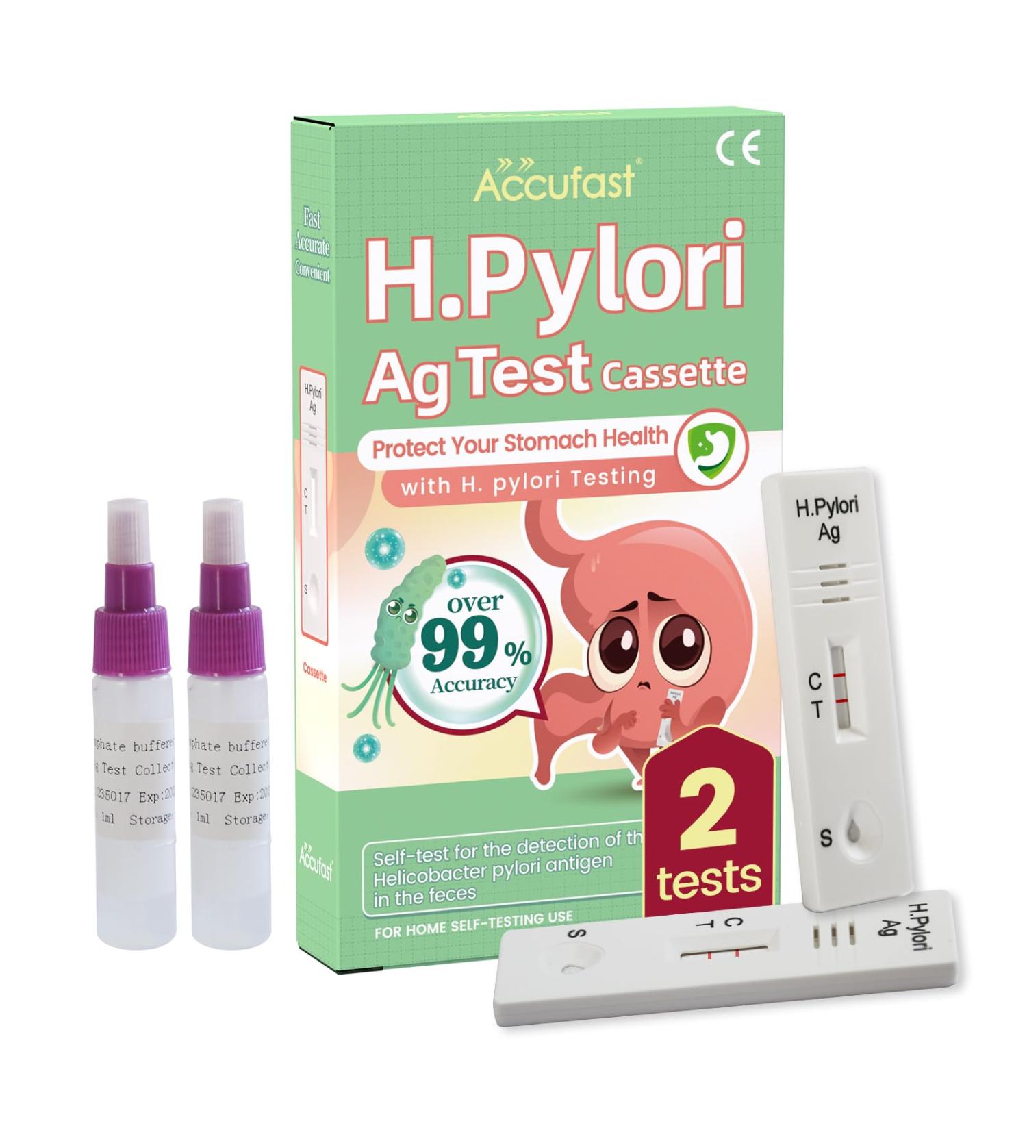 Accufast Helicobacter Pylori Quick Test - At-Home H.Pylori AG Stool Test Kit for Accurate Infection Self-Testing - Buy Online on GoSupps.com