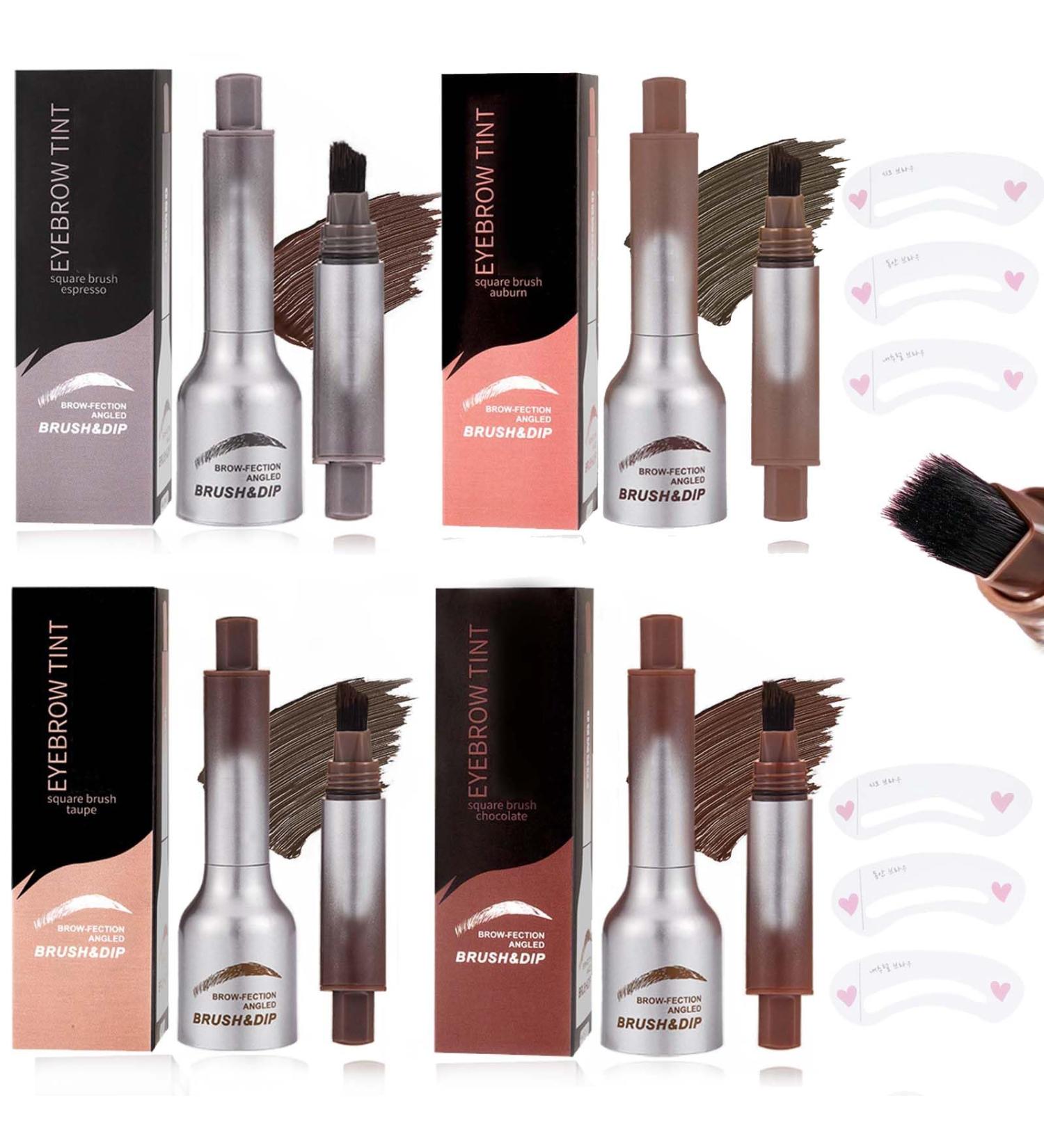 Brow-Fection Angled Brush & Dip Liquid Eyebrow Gel Liquid Eyebrow Brush Eyebrow Pencil That Looks Like Hair Waterproof and Smudge-proof Creates Natural Looking Brows Effortlessly (4PCS) - Buy Online on GoSupps.com
