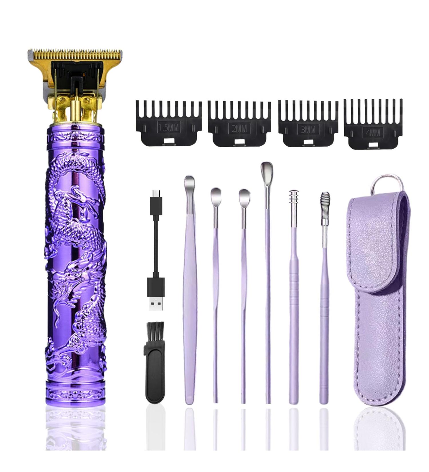 Buy Cordless Hair Clippers for Men - Portable 5.7 Inch Rechargeable Hair Remover with 6 Earpick Tools (Purple) | Best International Shipping - Buy Online on GoSupps.com