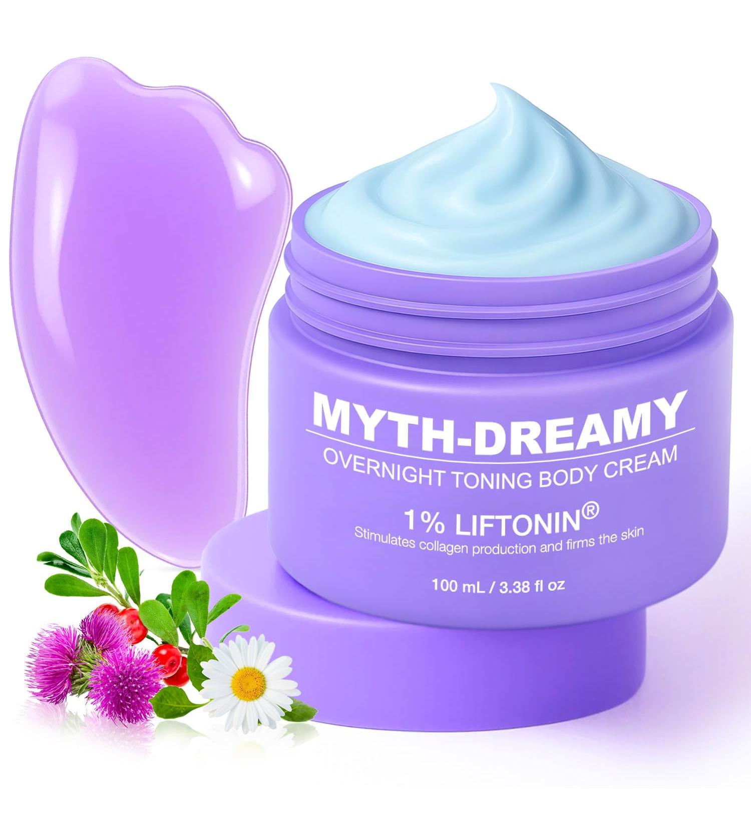 MYTH-Dreamy Overnight Toning Whip Firming Cellulite Cream Skin Firming and Tightening Lotion While You Sleep - Helps Tighten Loose Skin & Cellulite on Body Belly Booty Arms Thighs with Gua Sha Tool 3.4 Fl Oz (Pack of 1) - Buy Online on GoSupps.com