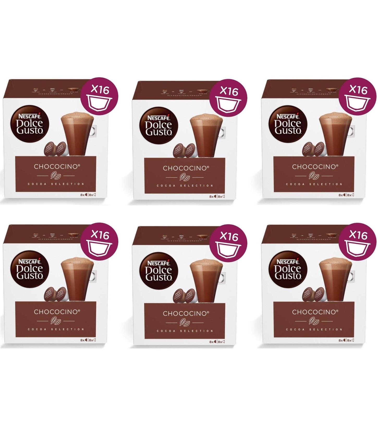 Nestlé Nescafé Dolce Gusto Capsule Chococino Cocoa Selection Pack of 6 chocolate capsules with vanilla and creamy milk foam