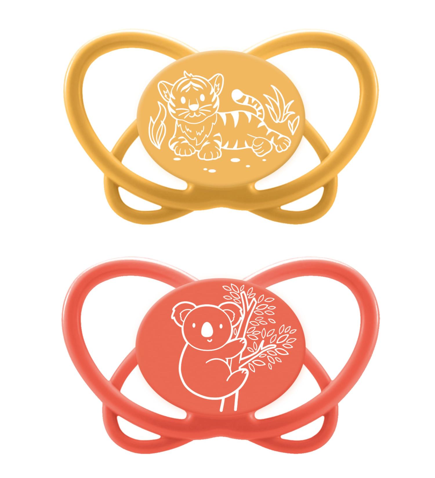 Nip Schnuller Green My Butterfly Pacifier | Sustainable Silicone Jaw-Friendly Design | Size 3 (16-32 Months) - Orange - Buy Online on GoSupps.com