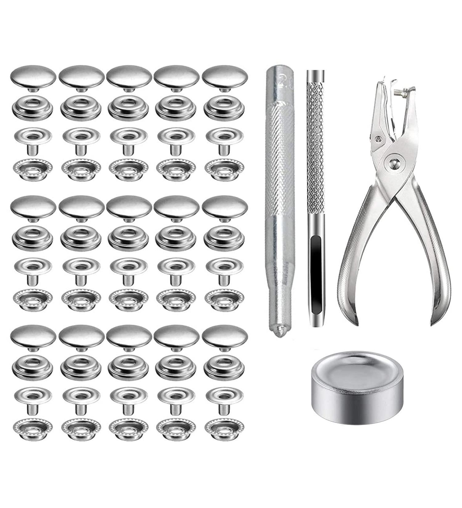 200 Piece Heavy Duty Stainless Steel Snap Fastener Kit with Pliers for Marine Boat Canvas & Leather DIY Craft - BetterJonny - Buy Online on GoSupps.com