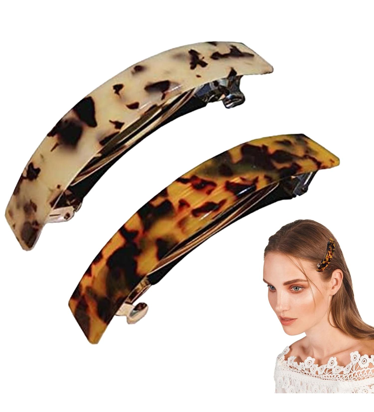 Vintage Leopard Barrette Hair Clips for Women - 2 Pieces Hair Clamp Set | International Shipping Available - Buy Online on GoSupps.com