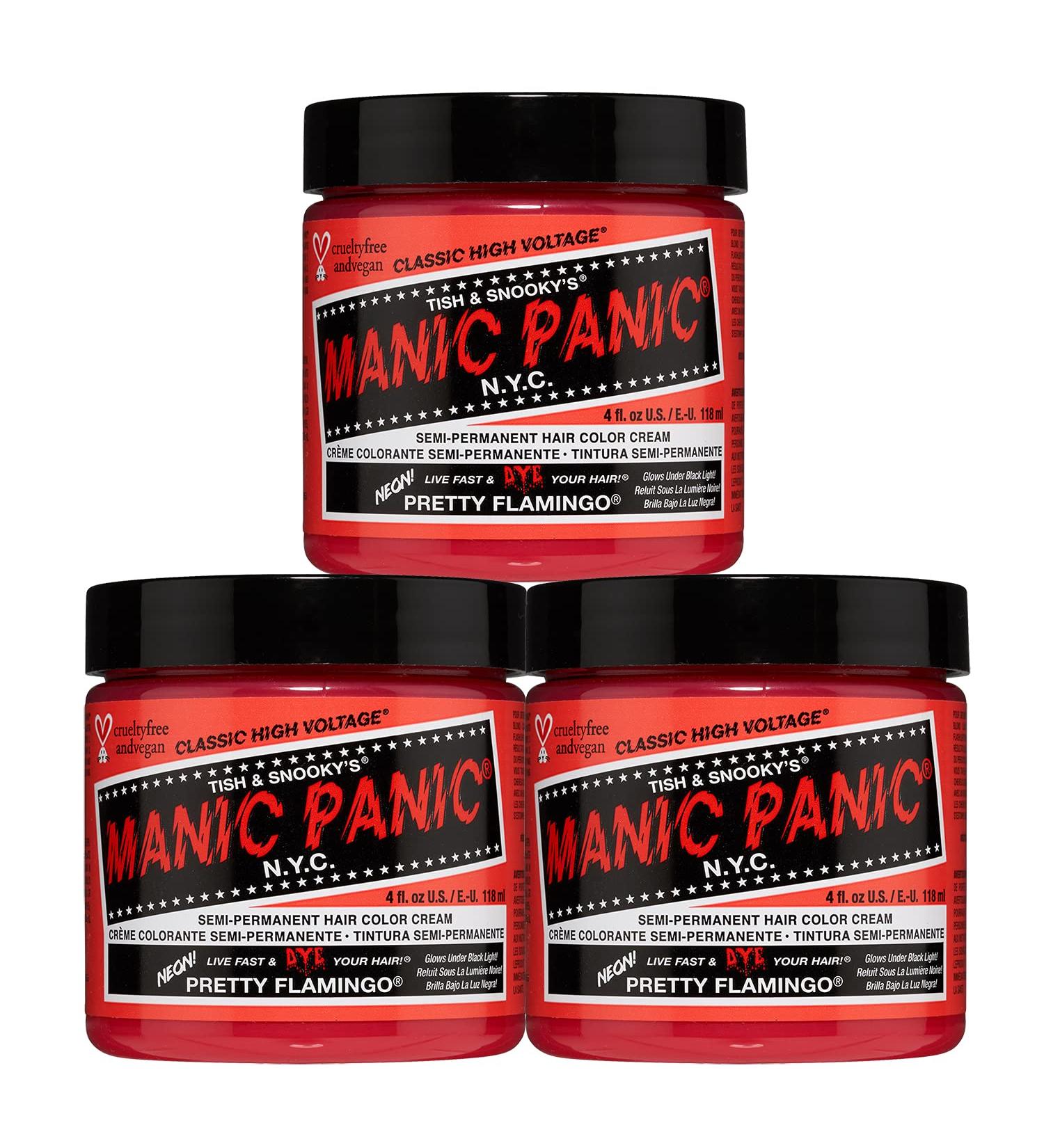 Manic Panic Pretty Flamingo Hair Dye - Vegan & Cruelty-Free - Pink Semi-Permanent (3 x 118ml) - International Shipping Available - Buy Online on GoSupps.com