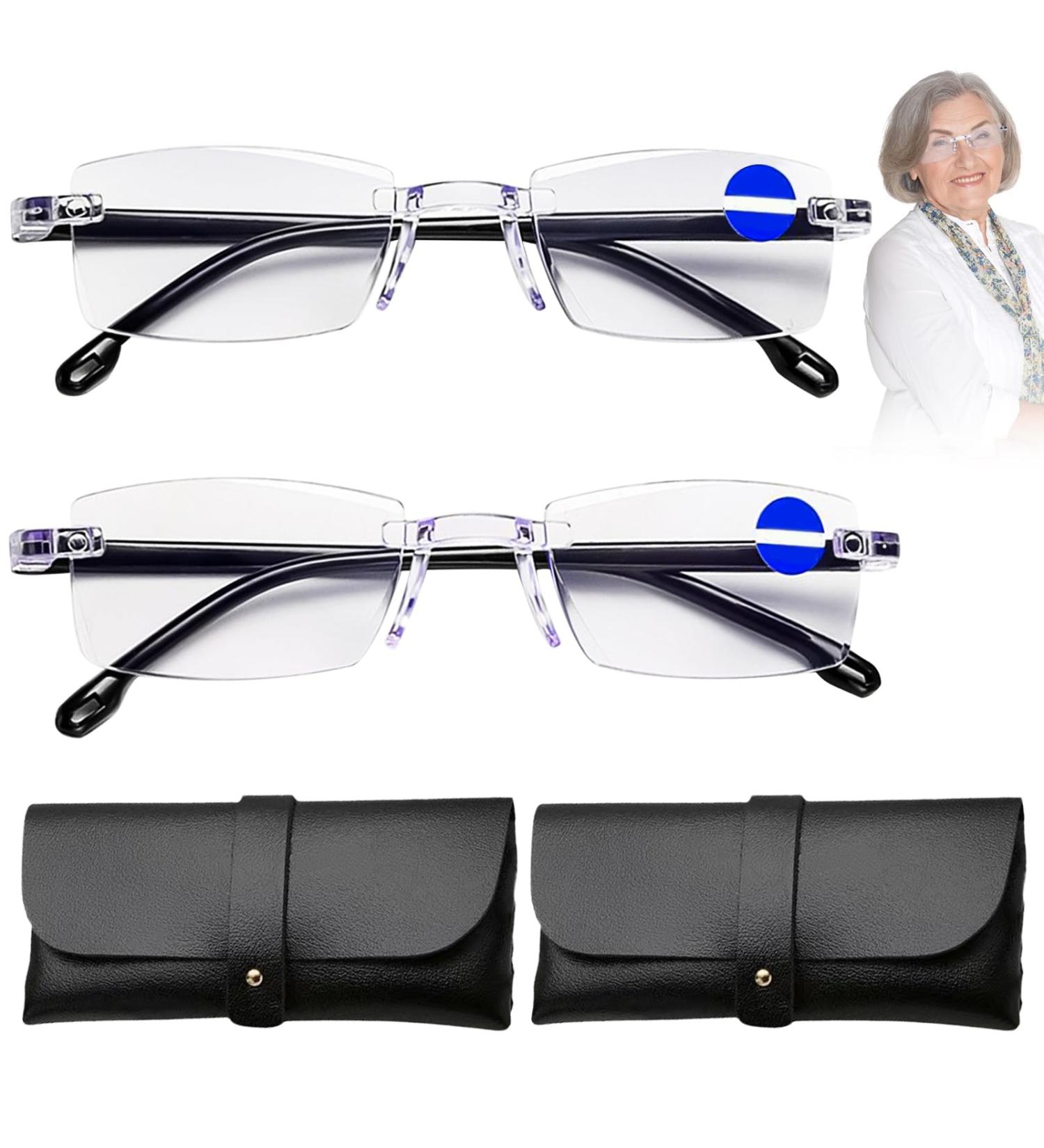 2-Piece Intelligent Zoom Reading Glasses Set | Autozoom Focus Glasses with Cases for Men & Women - Clear Vision & Automatic Adjustment - Buy Online on GoSupps.com