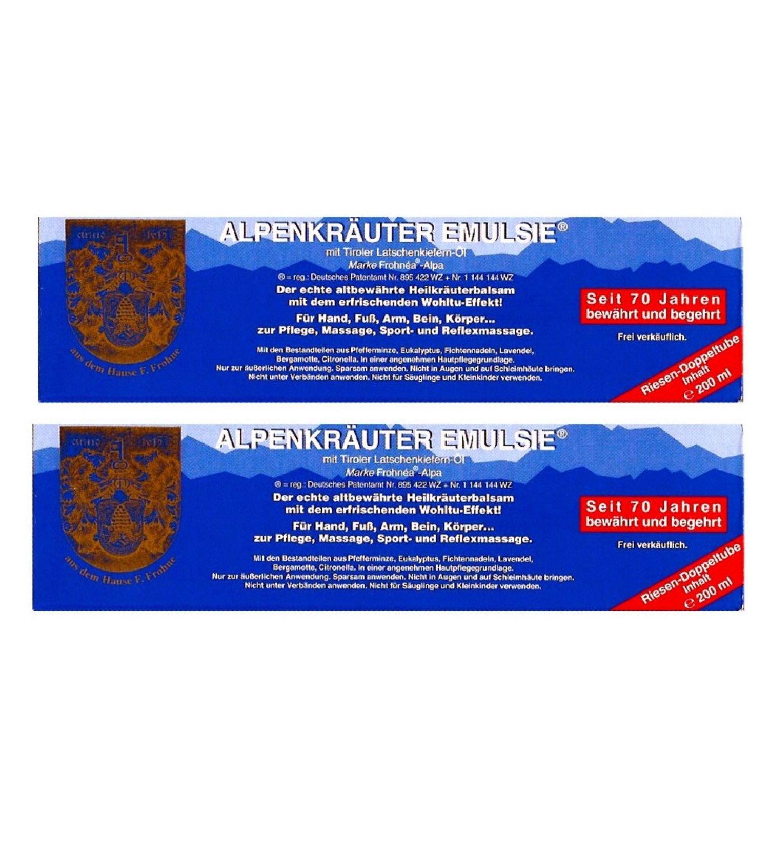 2 x 100ml Alpine herb emulsion with Tyrolean mountain pine oil