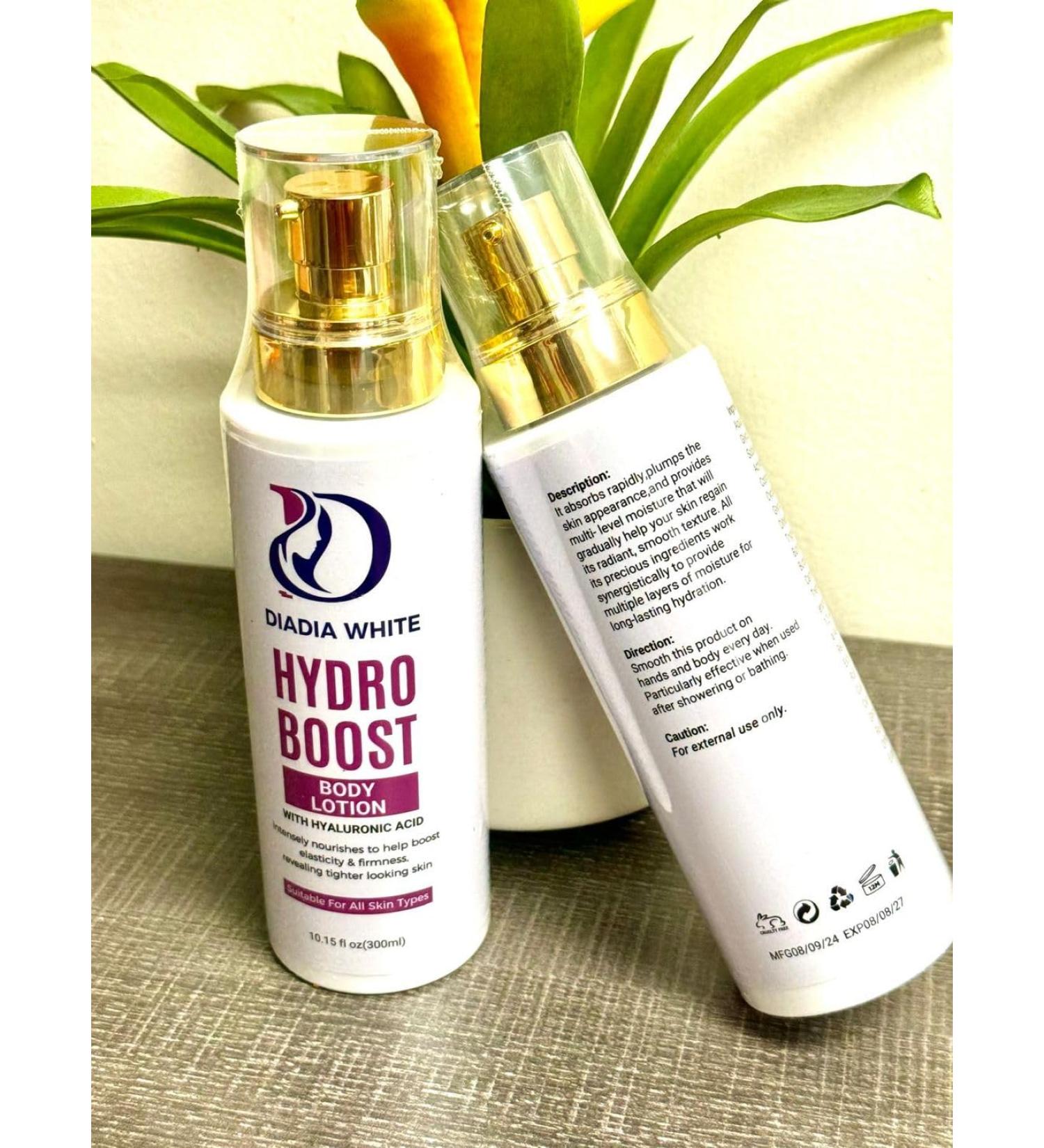 DIADIA WHITE Cosmetics Body Lotion Moisturizing Hyaluronic Acid Body Lotion with Glycerin Vitamin C Vitamin E and Collagen Paraben-Free Sulfate-Free Cruelty-Free Vegan Lotion (300ml)