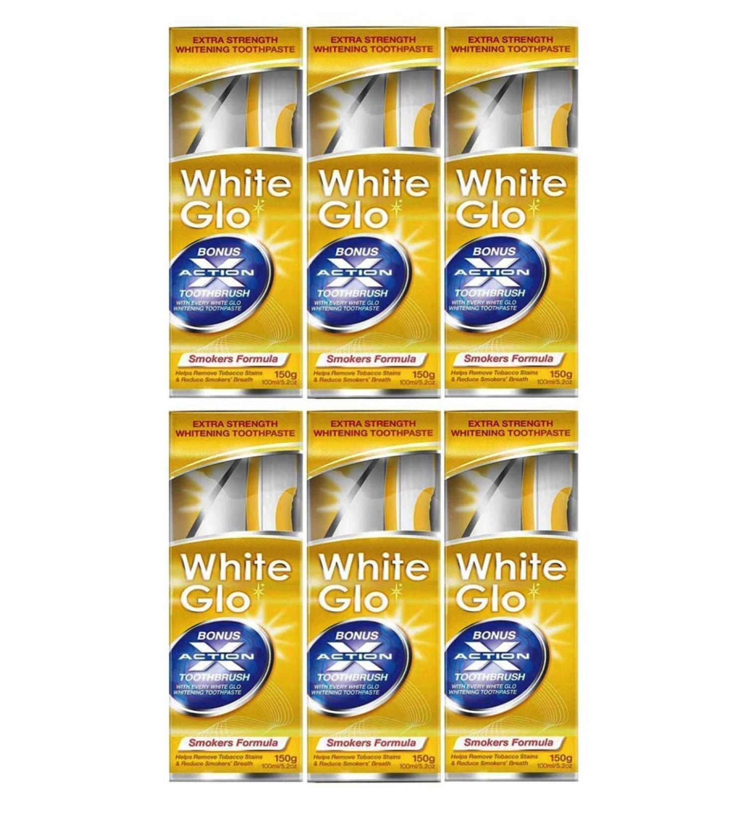 White Glo Smokers Formula Whitening Toothpaste (100ml) - Pack of 6