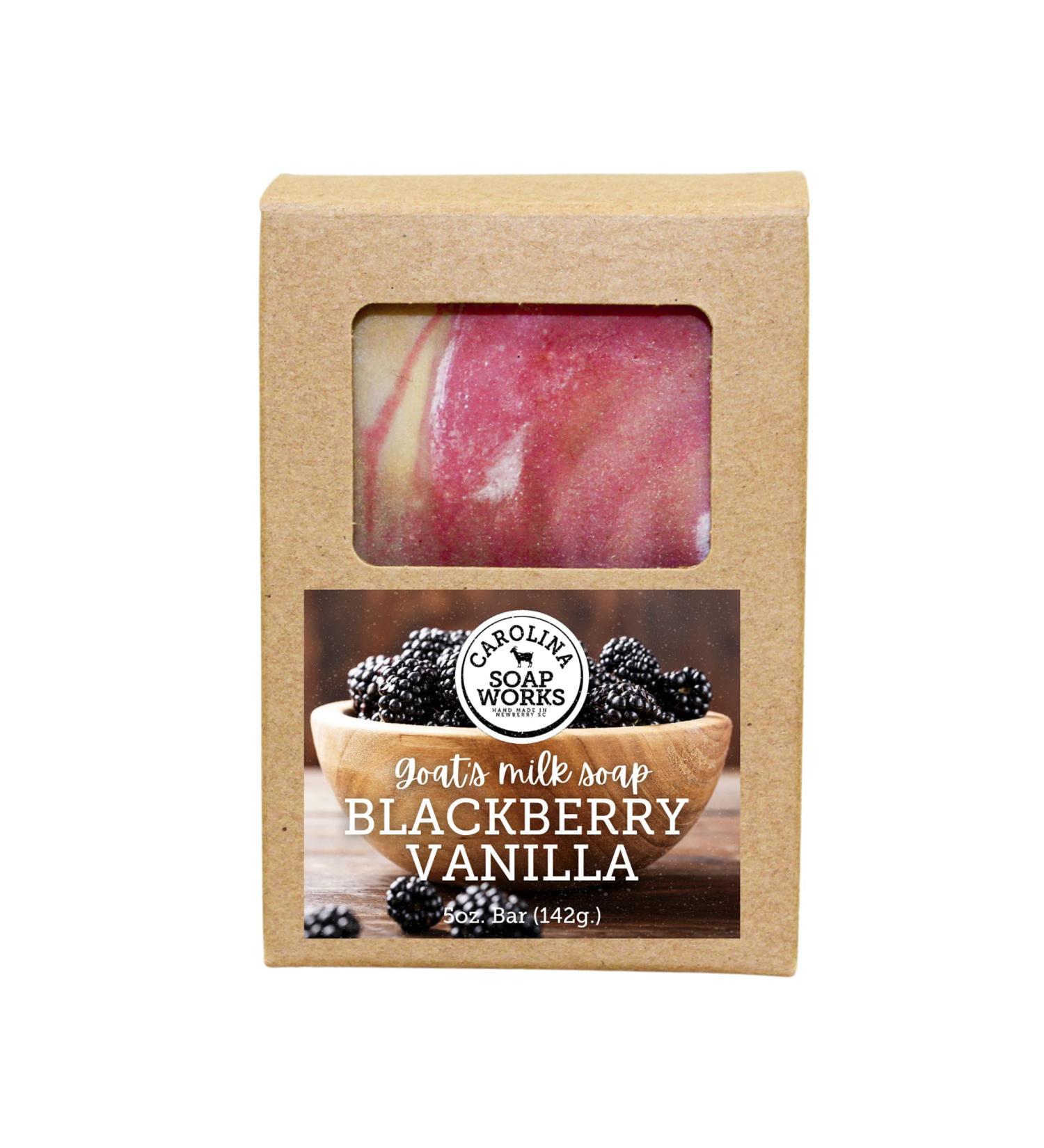 Carolina Soap Works Blackberry Vanilla Goat's Milk Soap | Handmade Organic Artisan Soap 5oz | Ideal for Dry Skin & Eczema - Buy Online on GoSupps.com