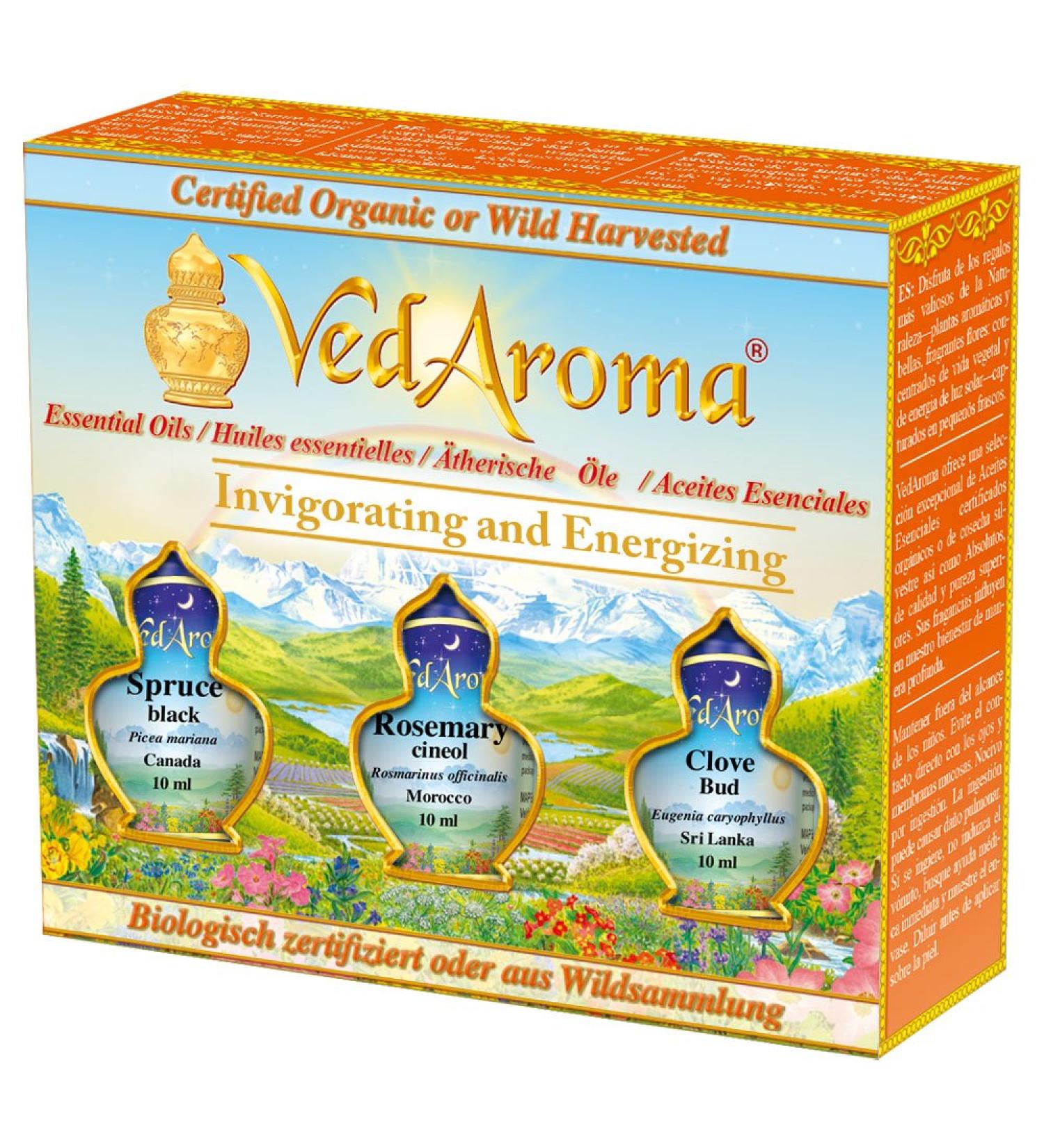 Invigorating and Energizing Luxury Boxed Set of 3 Therapeutic Grade Essential Oils