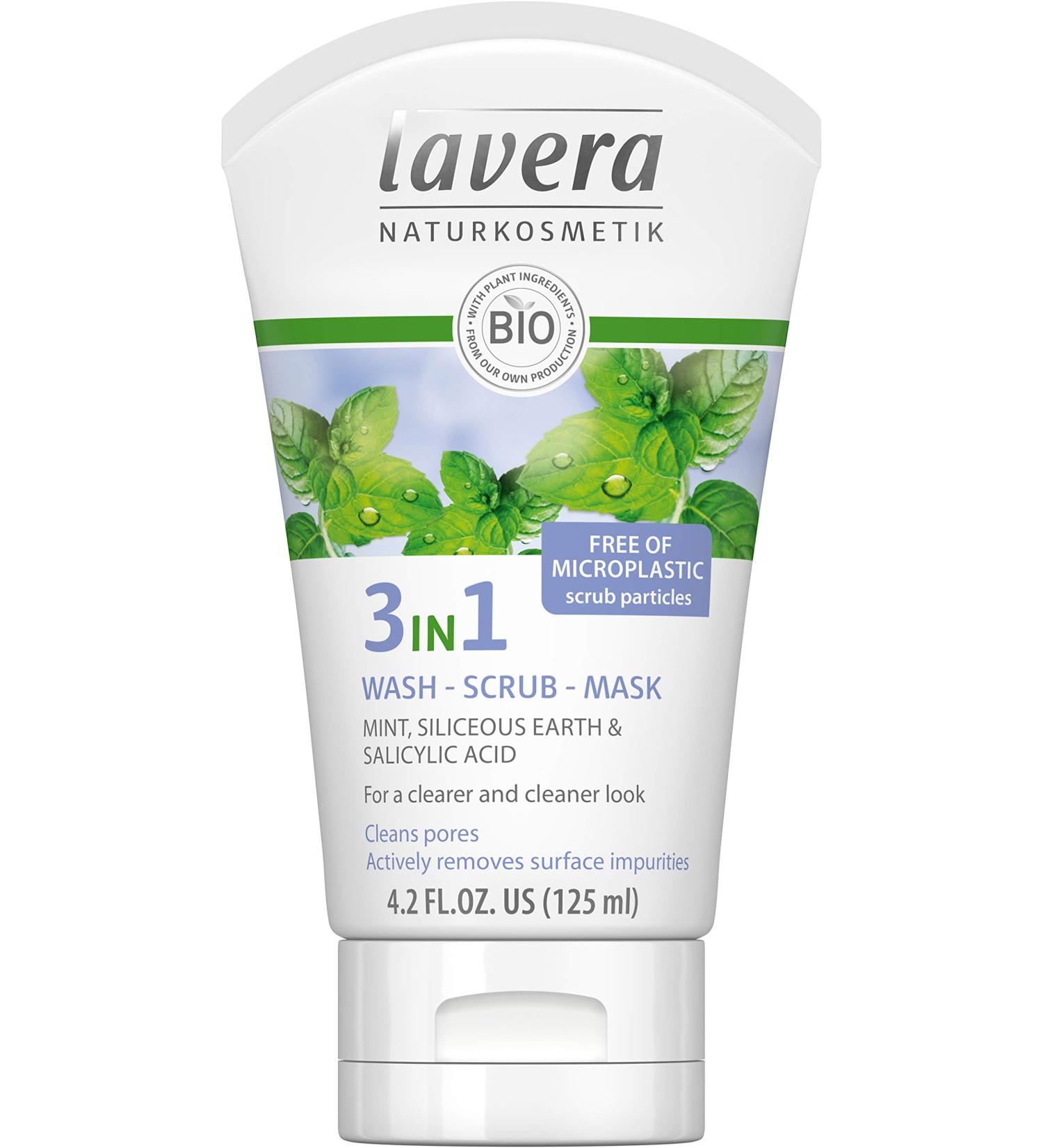 Lavera 3in1 Organic Mint Silica & Salicylic Acid Cleansing Peeling Mask (4x125ml) 125 ml (pack of 4)