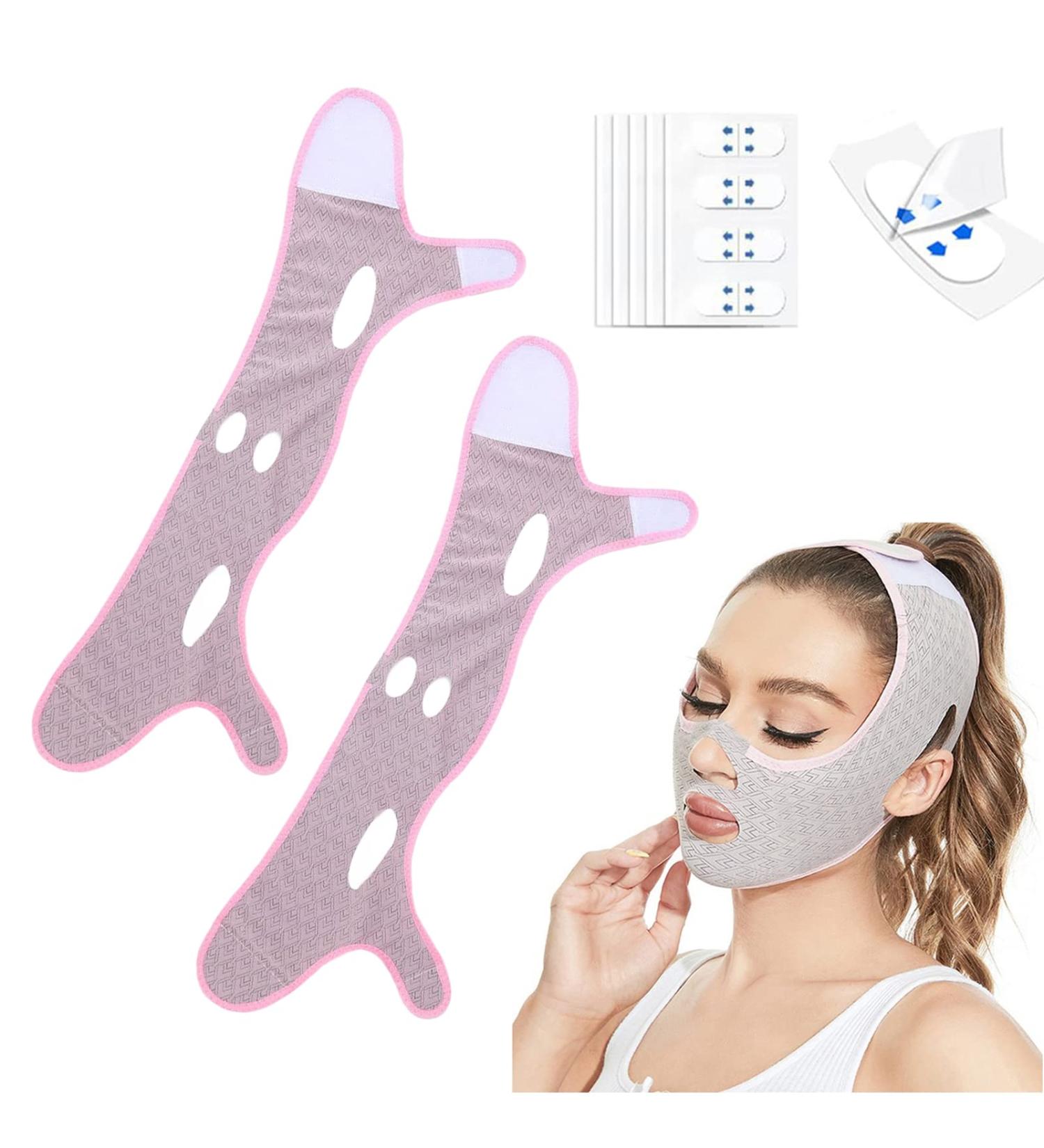 GTRA Beauty Face Sleep Sculpting Mask + V Line Mask & Face Lift Tape Kit - Chin Reducer & Wrinkle Patches for Face Tightening - Pink - Buy Online on GoSupps.com