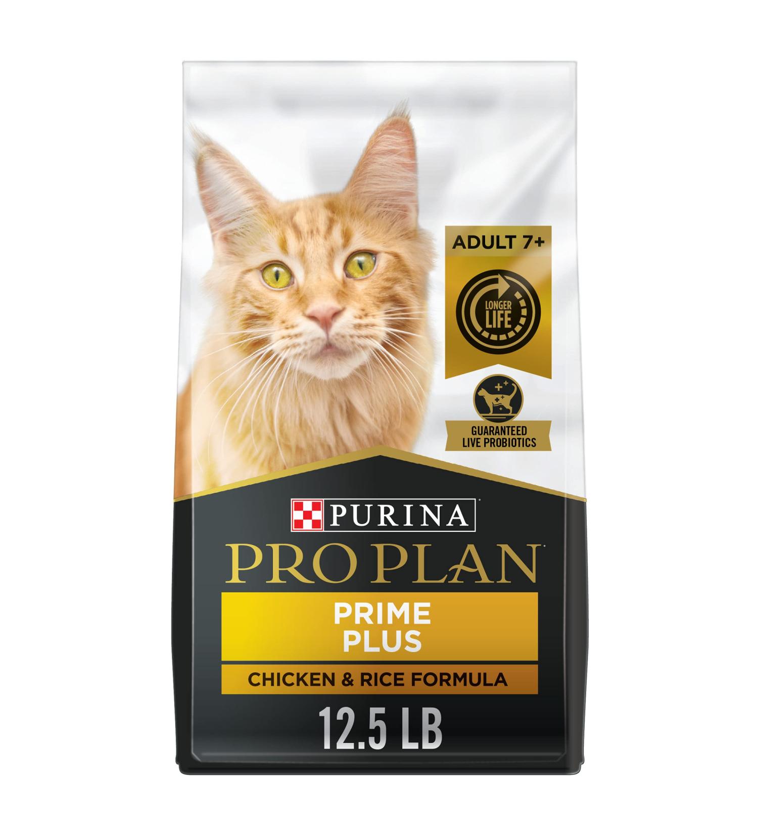 Purina Pro Plan Senior 7+ High Protein Chicken & Rice Cat Food 12.5 lb Bag - Buy Online on GoSupps.com