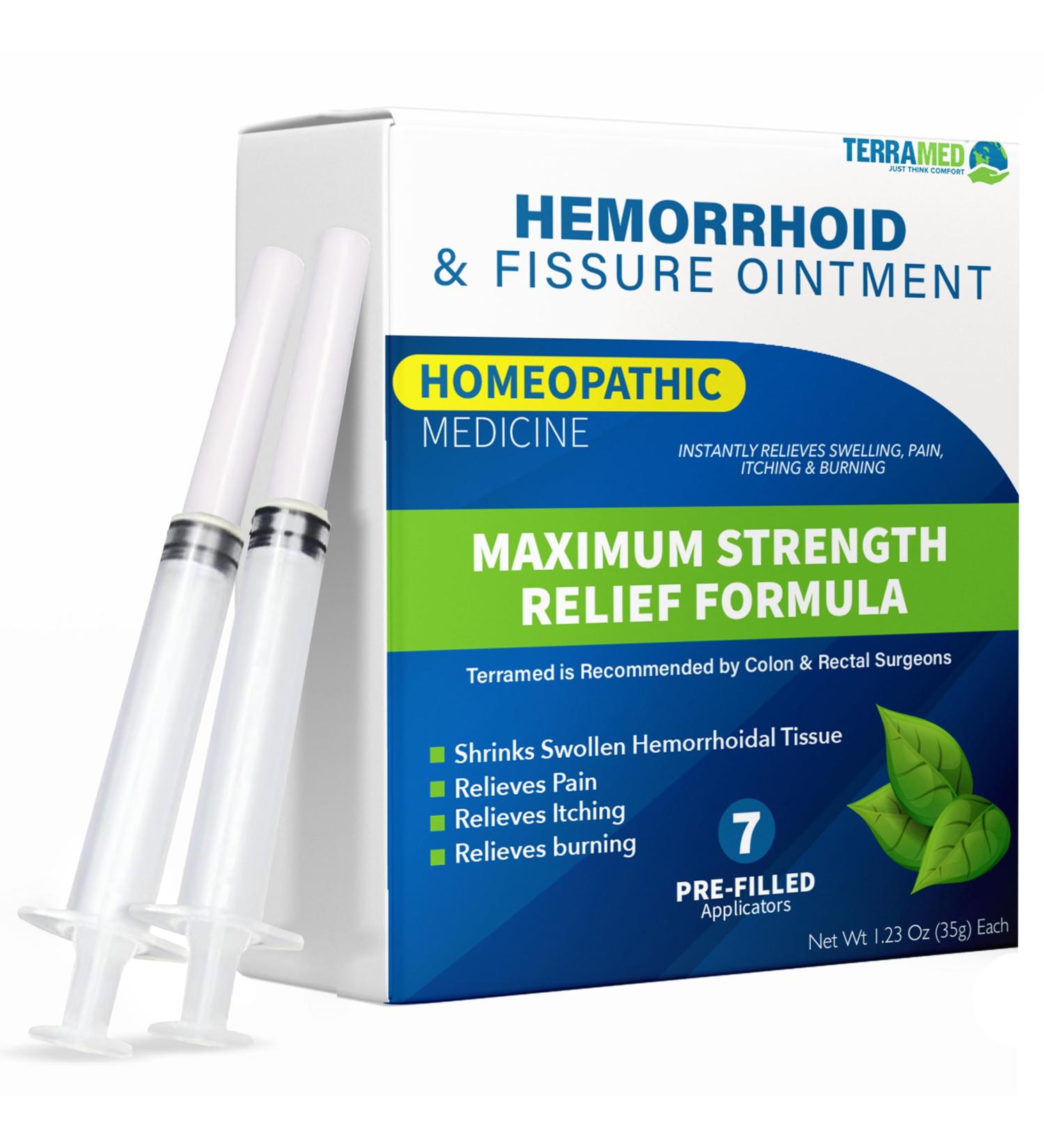Hemorrhoid Treatment Ointment - Fast Relief for Pain Swelling & Itching | 7 Pre-Filled Applicators | Effective Fissure Care - Buy Online on GoSupps.com