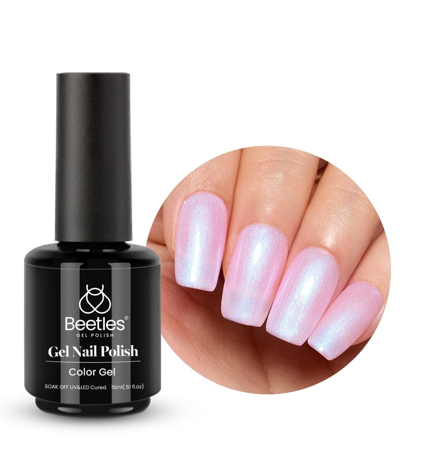 Beetles Mermaid Pearl Pink Gel Nail Polish - Soak Off 15ml DIY Manicure Salon Art | At-Home Gel Nail Design with Nail Lamp | 1pcs - Buy Online on GoSupps.com