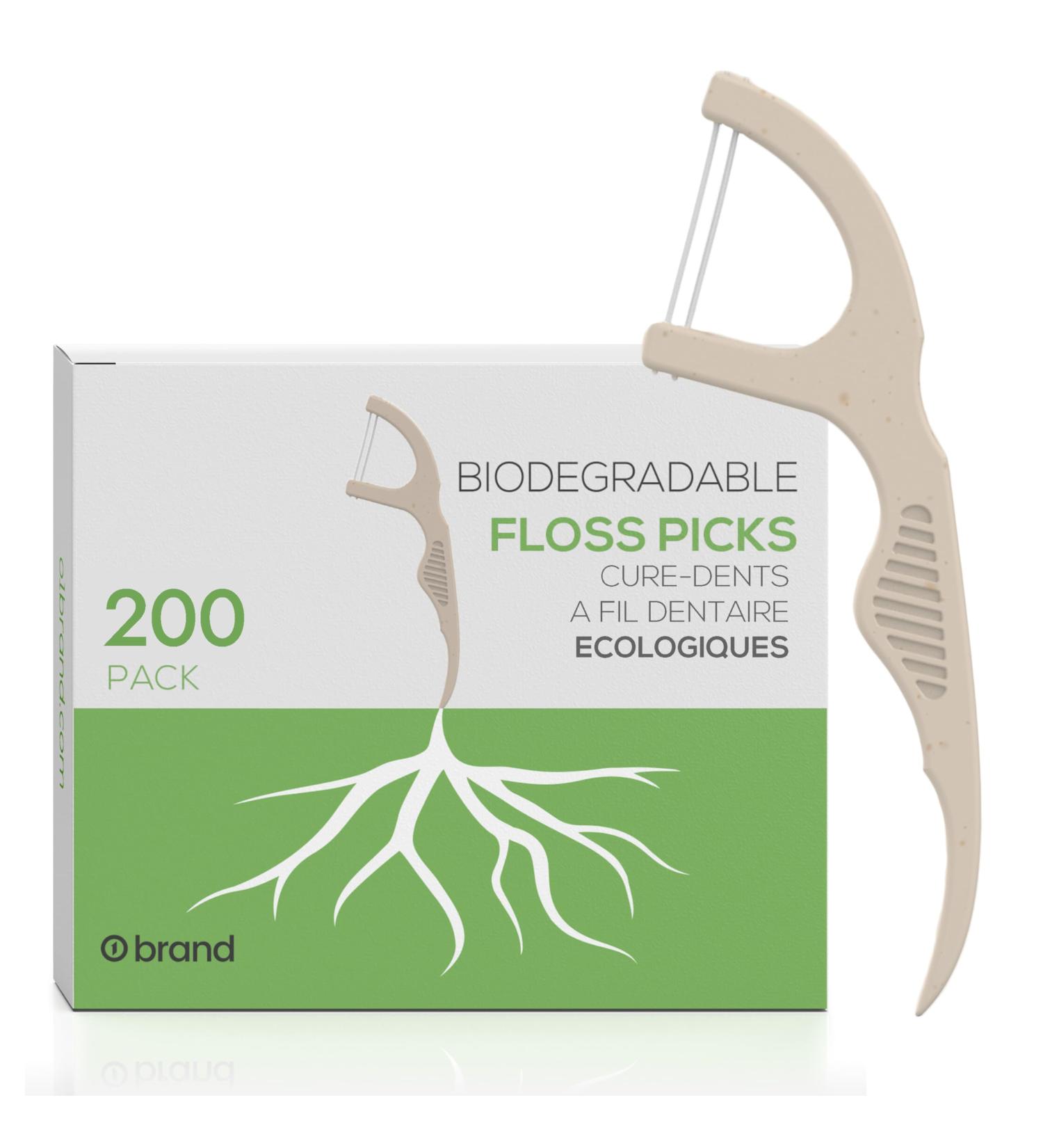 Eco-Friendly Floss Picks 200 Picks Twin Floss Design Double Action Dental Floss Picks Plant Based Adult Floss - Buy Online on GoSupps.com