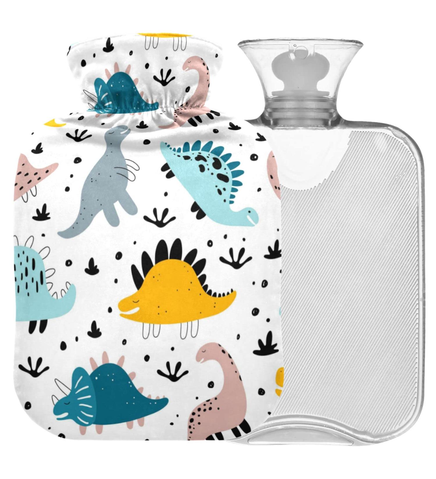 Buy Naanle Cartoon Dinosaurs Heat Bottle - 2L Transparent Hot Water Bottle for Pain Relief & Therapy | Perfect for Bed Hand & Foot Use - Buy Online on GoSupps.com