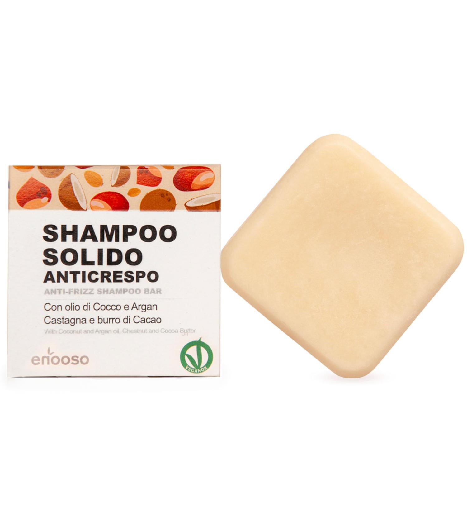  ENOOSO Organic solid shampoo for curly hair - nourishing with argan and coconut oil chestnut and walnut extract - 100% handcrafted organic natural vegan - Made in Italy - Buy Online on GoSupps.com