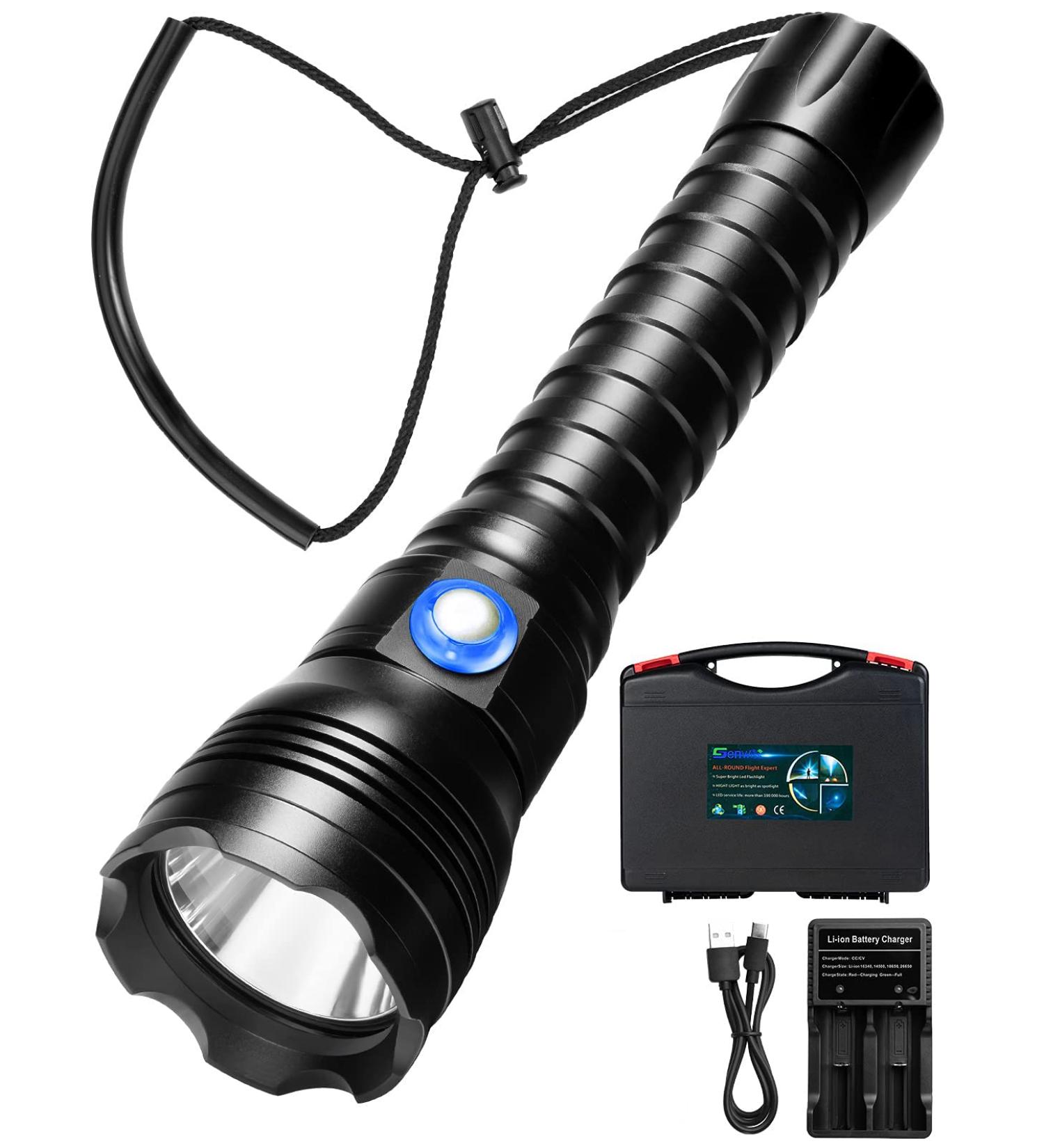 Genwiss 6000 Lumen Scuba Diving Light | High Lumens XHP70 LED Torch | 150m Waterproof - Buy Online on GoSupps.com