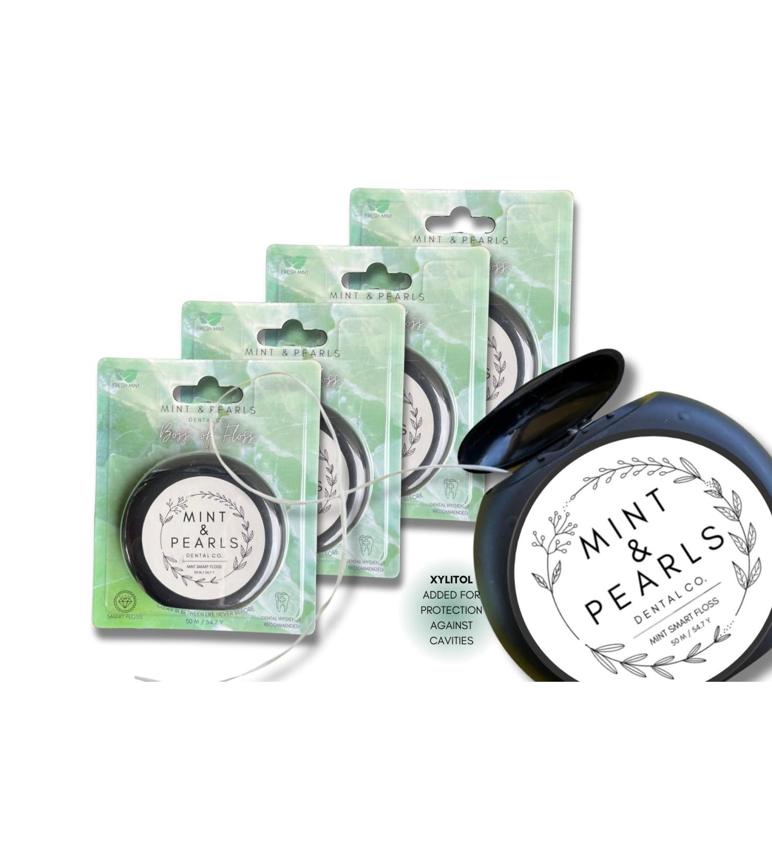 Buy New & Improved Mint & Pearls Expanding Floss 4 Pack | XYLITOL Enhanced | Superior Cleaning Fibers for Optimal Oral Care - Buy Online on GoSupps.com