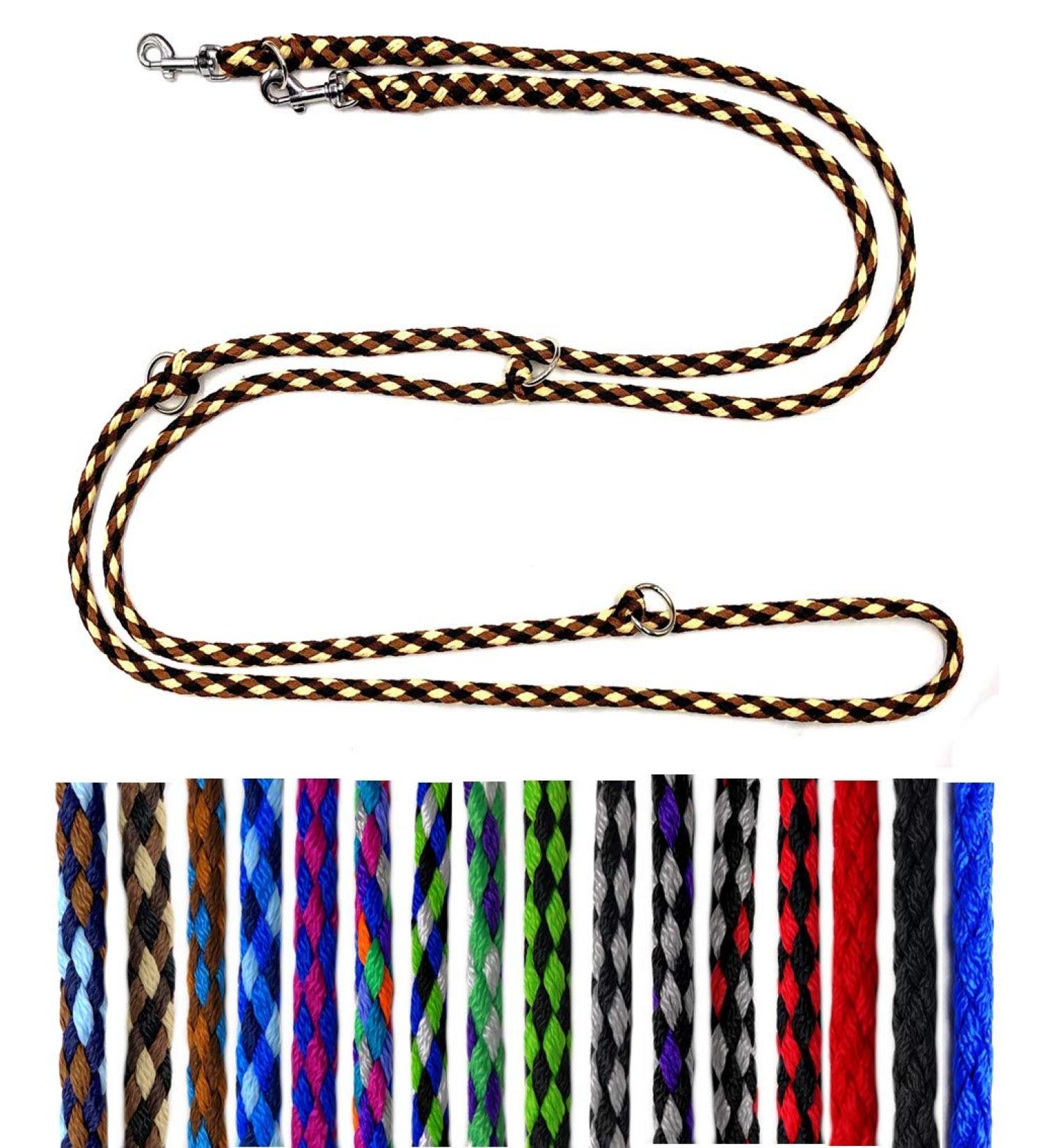 Lightweight 4-Way Adjustable Dog Linen for Small Dogs up to 15kg - 2.80m Robust Leash in Brownie (Black-Brown Beige) - Buy Online on GoSupps.com