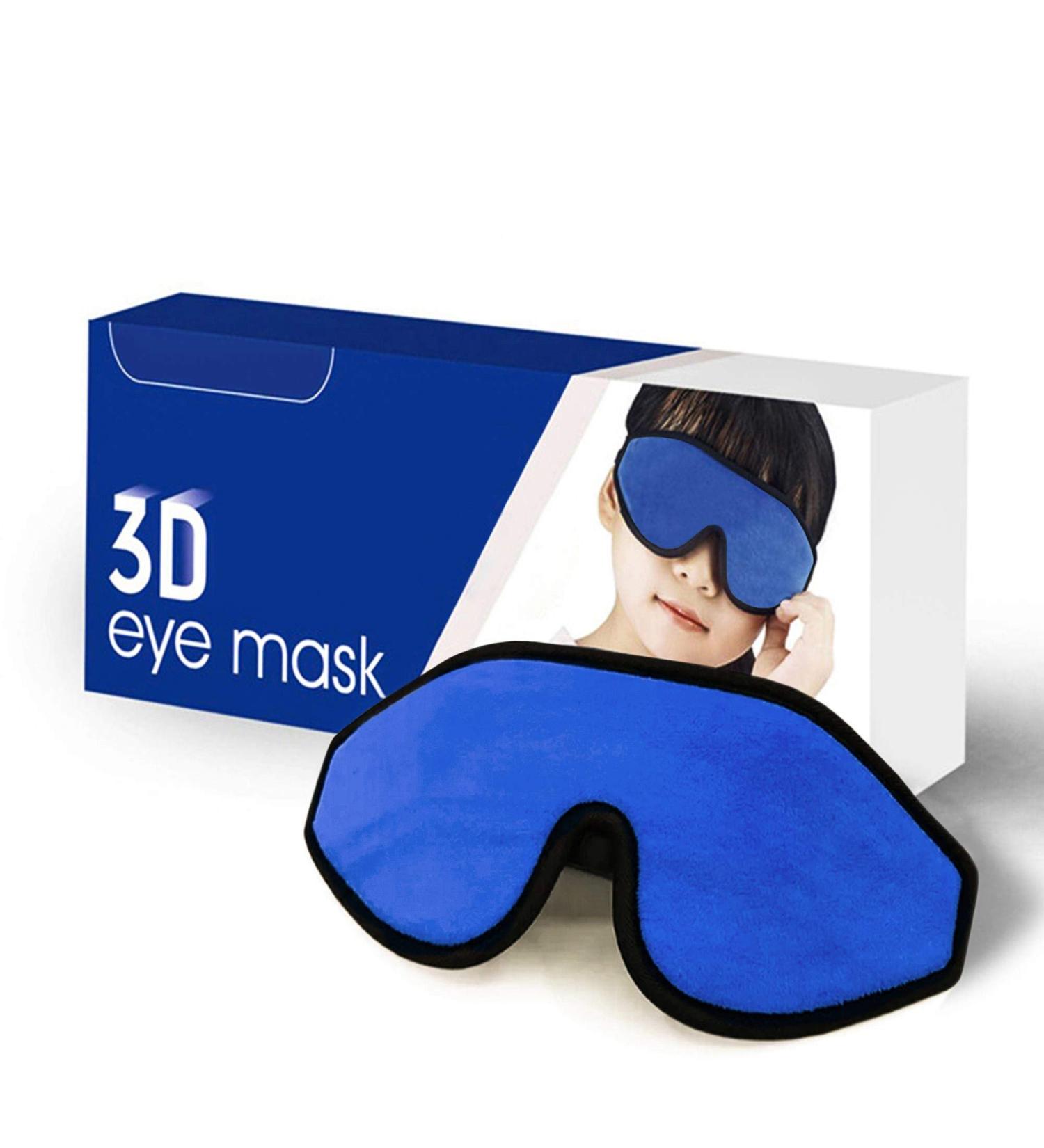Kids' Memory Foam 3D Contoured Sleep Mask - Blockout Light Eye Cover for Boys and Girls - Dark Blue - Buy Online on GoSupps.com