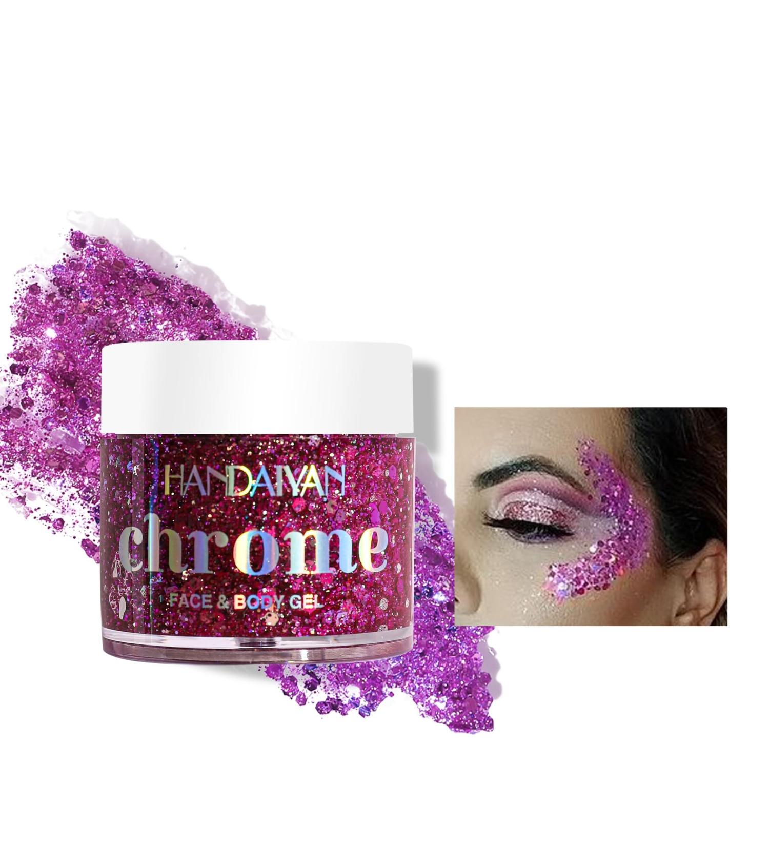 Mermaid Sequins Holographic Body Glitter Gel - Chunky Glitter for Face, Hair, Nails (#03) - Buy Online on GoSupps.com