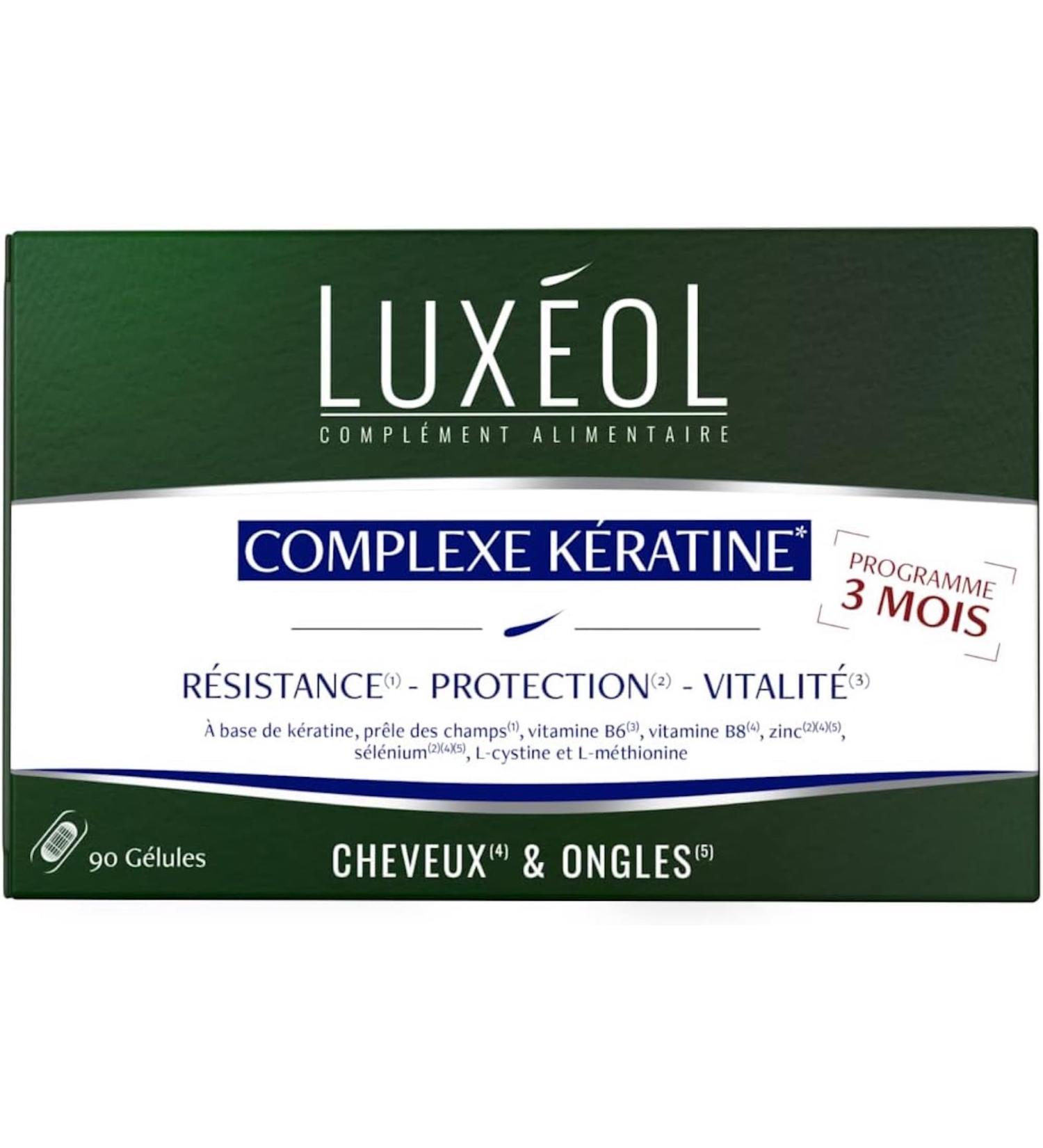 Lux ol - Keratin Complex - Food supplement - Resistance and Protection(1)- Hair and nails(2) - 90 capsules - 41g - Buy Online on GoSupps.com