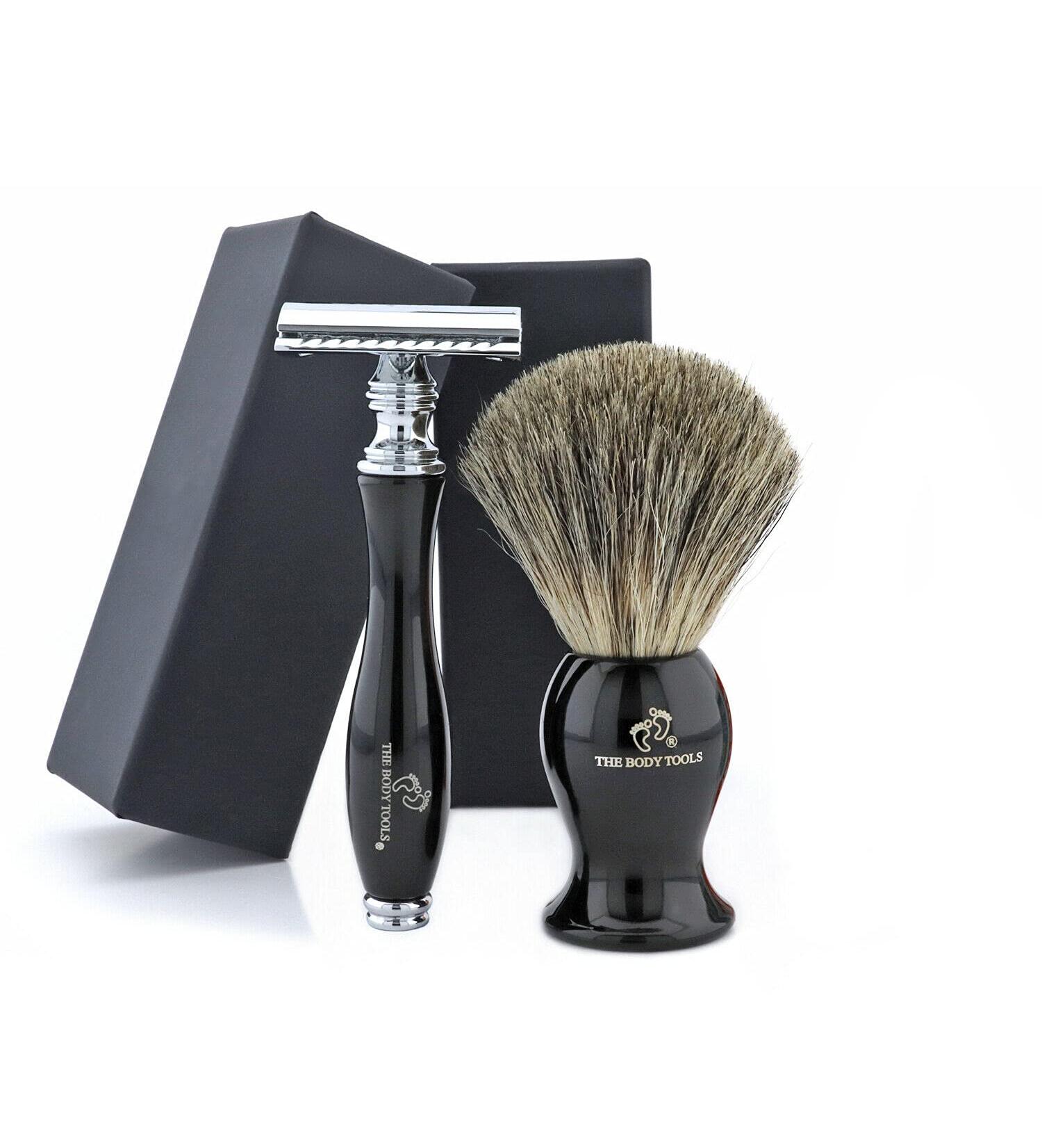Shop The Body Tools Men's Wet Shaving Set - Badger Hair Brush & Razor | Premium Shaving Supplies for International Delivery - Buy Online on GoSupps.com
