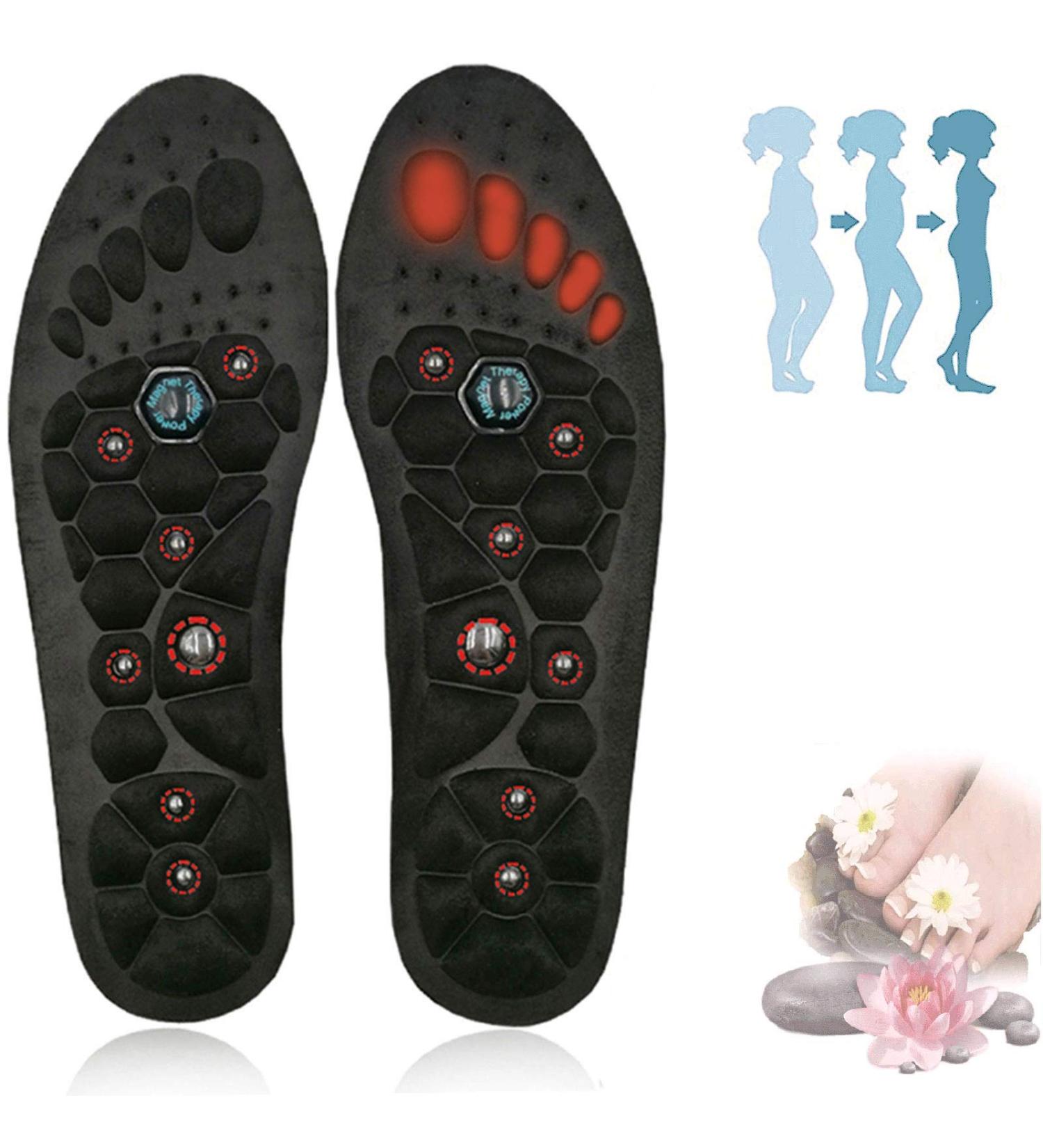 Eeuk Magnetic Orthopedic Massage Insoles for Men & Women | Acupressure Insoles for Flat Feet & Plantar Fasciitis (EU Size 35-40) - Buy Online on GoSupps.com