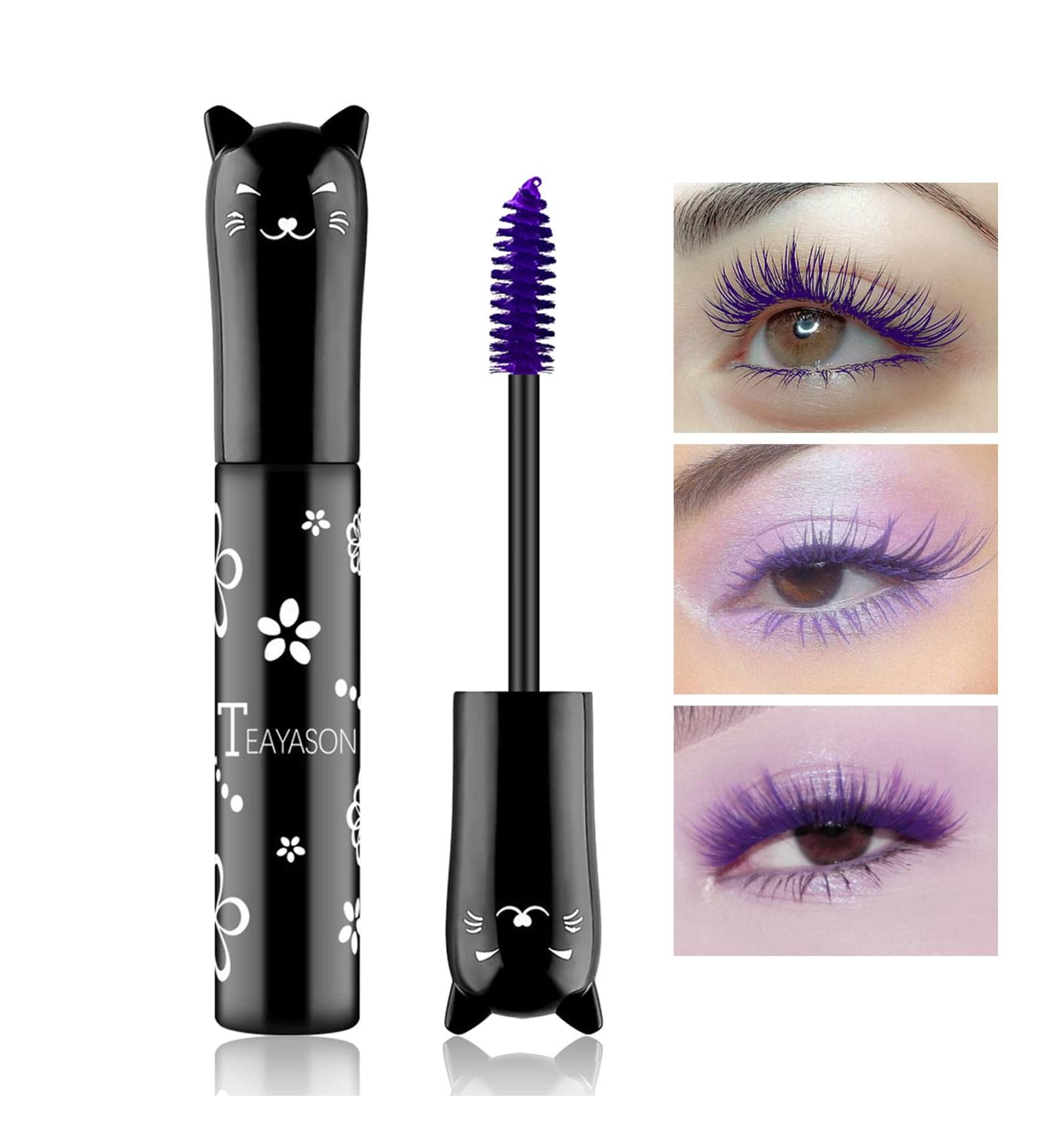Purple Mascara Colored Mascara Waterproof Long Lasting Volumizing Thick Lengthening Curling Defining Charming Mascara Makeup Gift for Women Girls - Buy Online on GoSupps.com