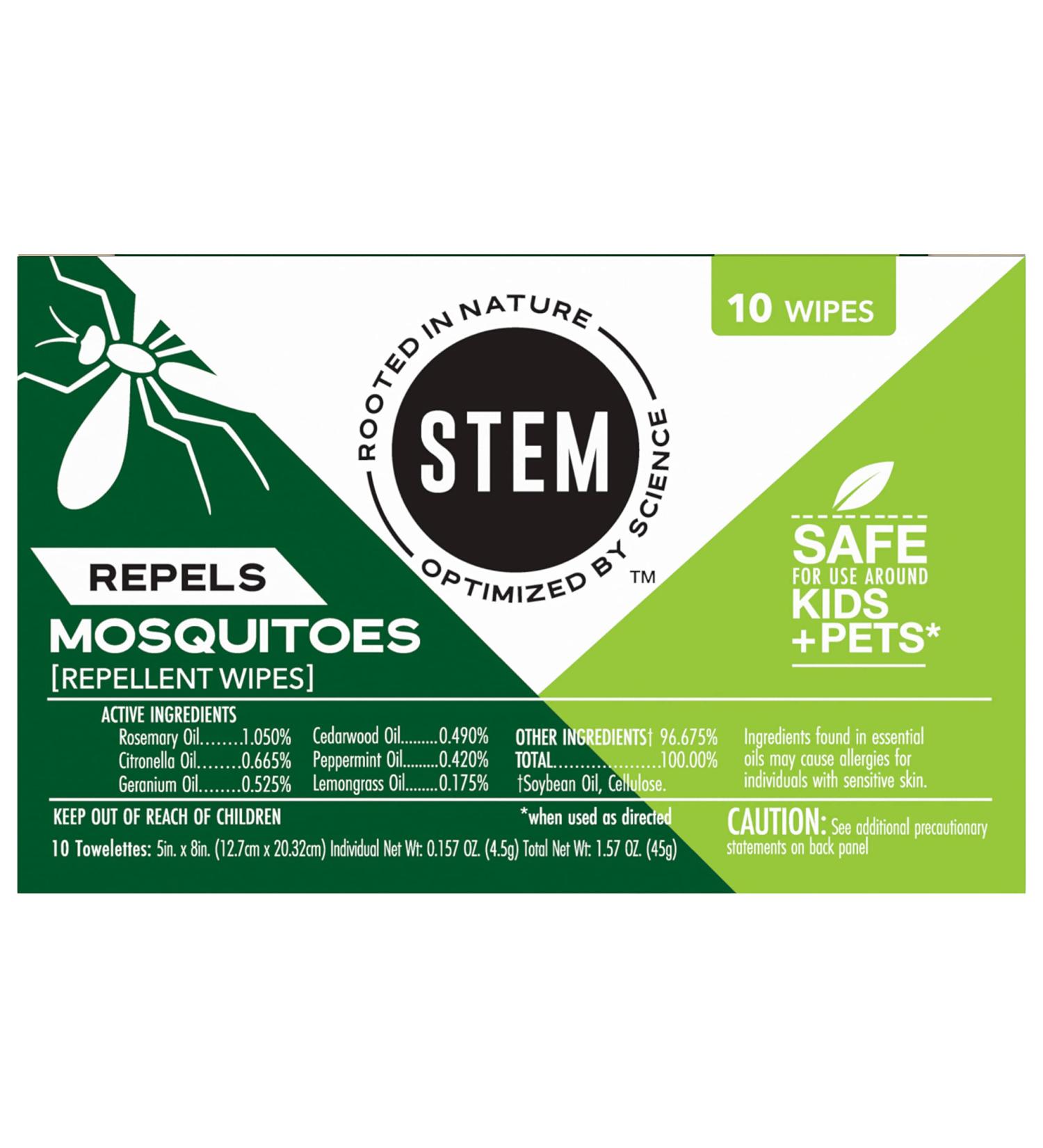 Buy Stem Mosquito Repellent Wipes - Botanical Extracts 10 Fresh Wipes for Effective Mosquito Protection | International Shipping - Buy Online on GoSupps.com