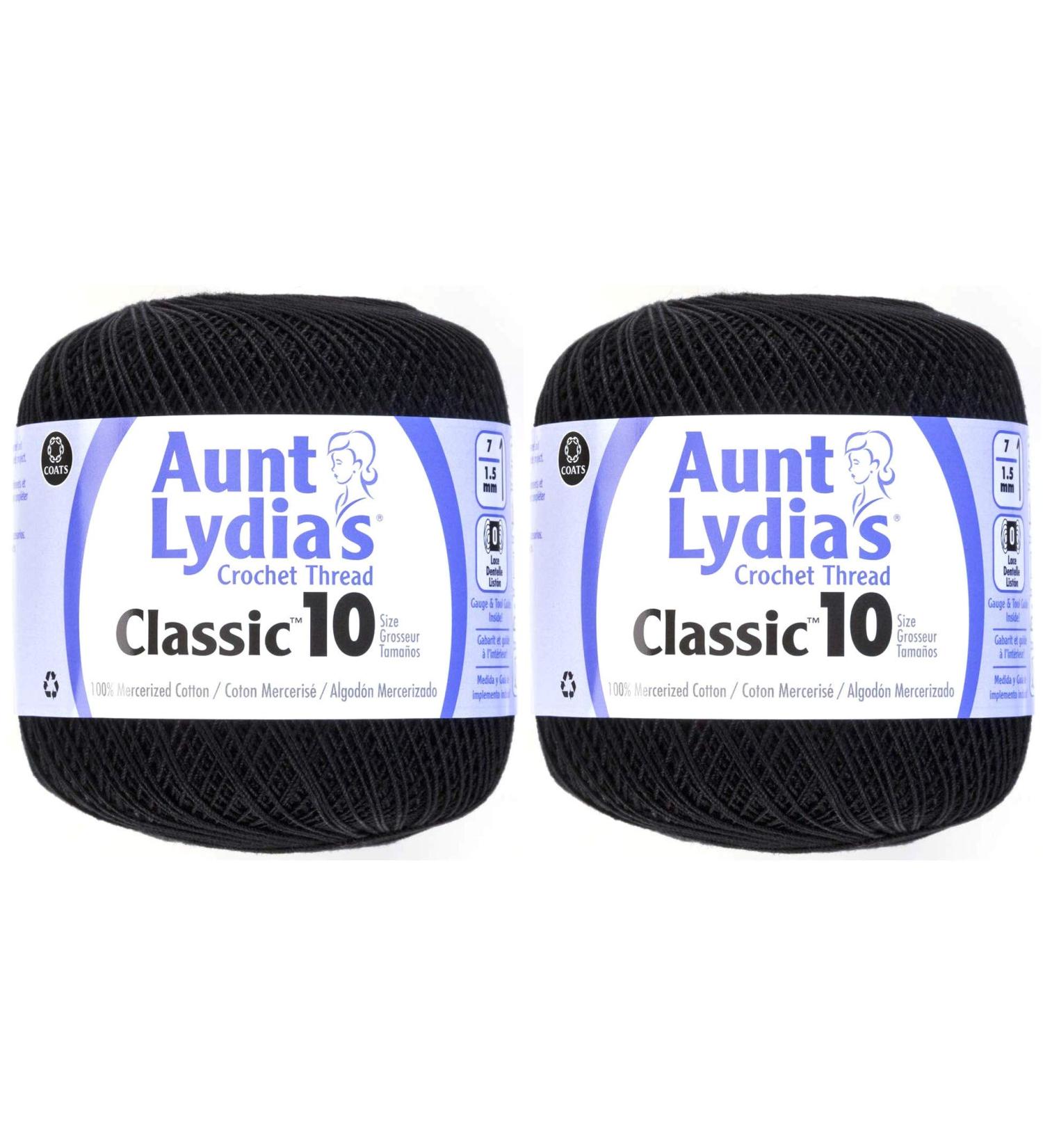 Coats Crochet 2-Pack - Aunt Lydia Cro Cottn Black (154.0012) 2 Pack Black